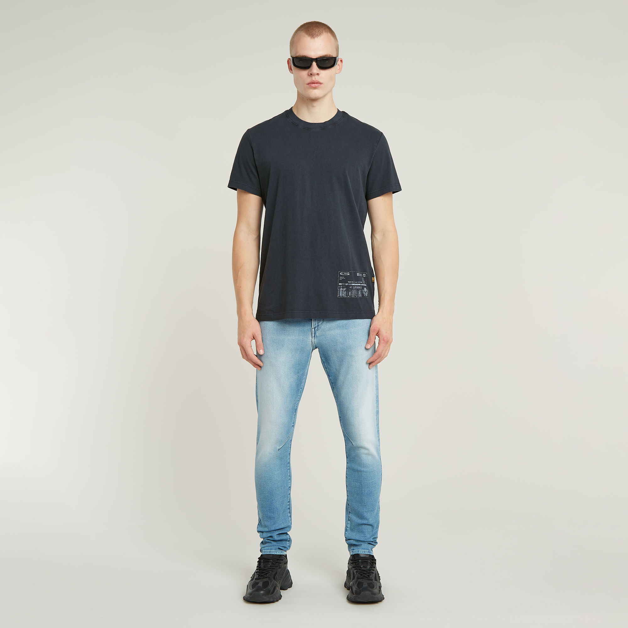G-Star RAW Shipping Graphic Overdyed T-Shirt Donkerblauw Heren