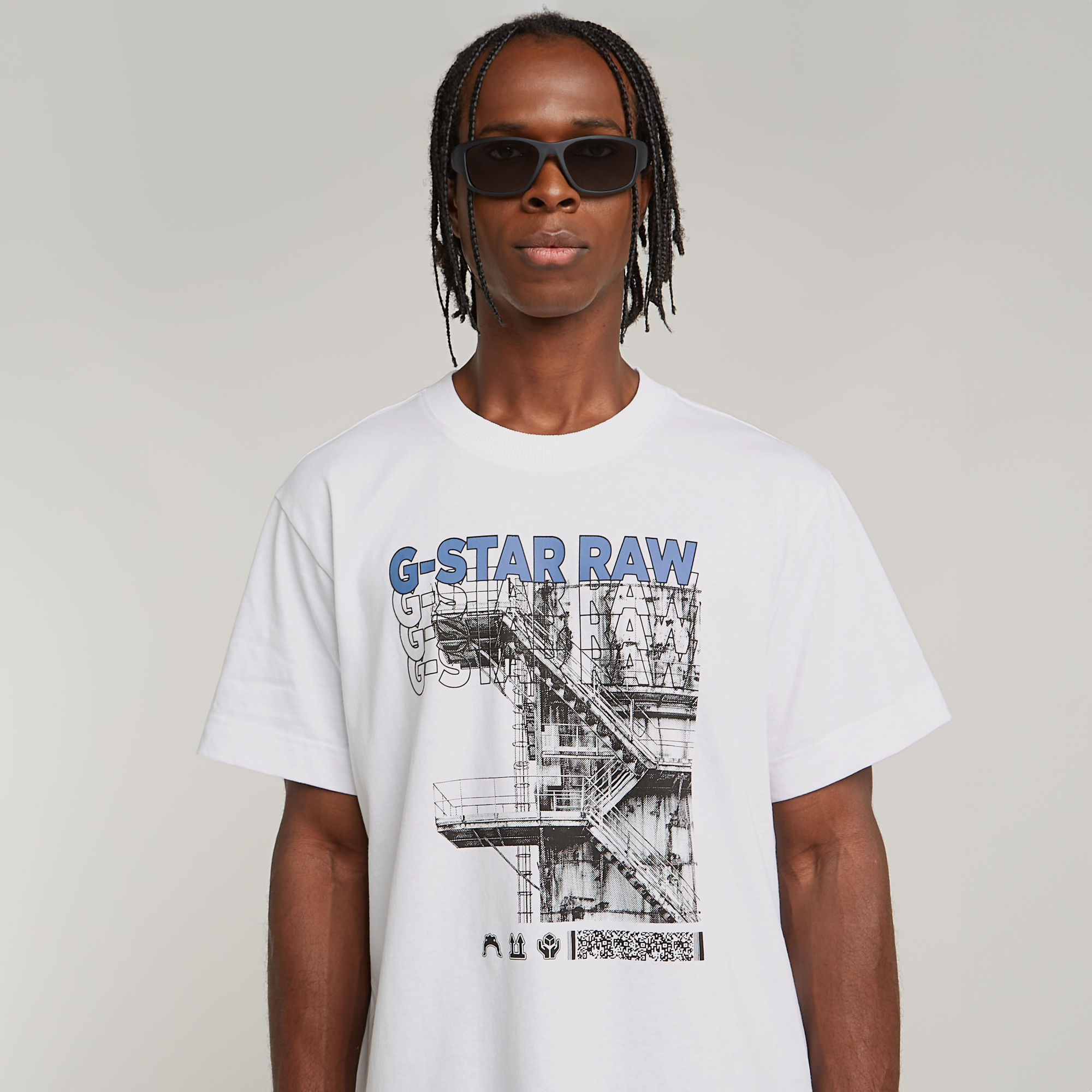 G-Star RAW Stairs Graphic Loose T-shirt Wit Heren