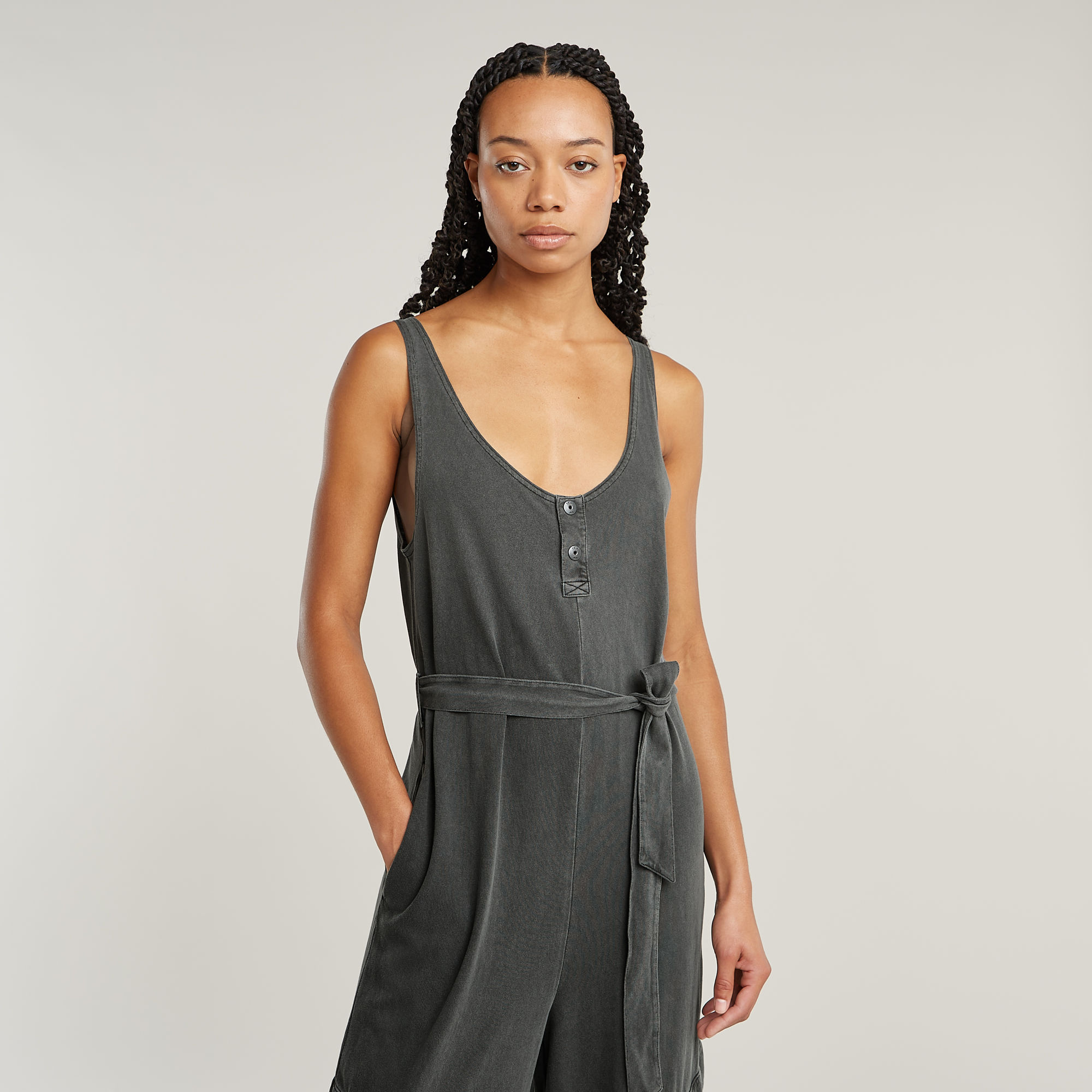 G-Star RAW Overdyed Utility Loose Jumpsuit Zwart Dames