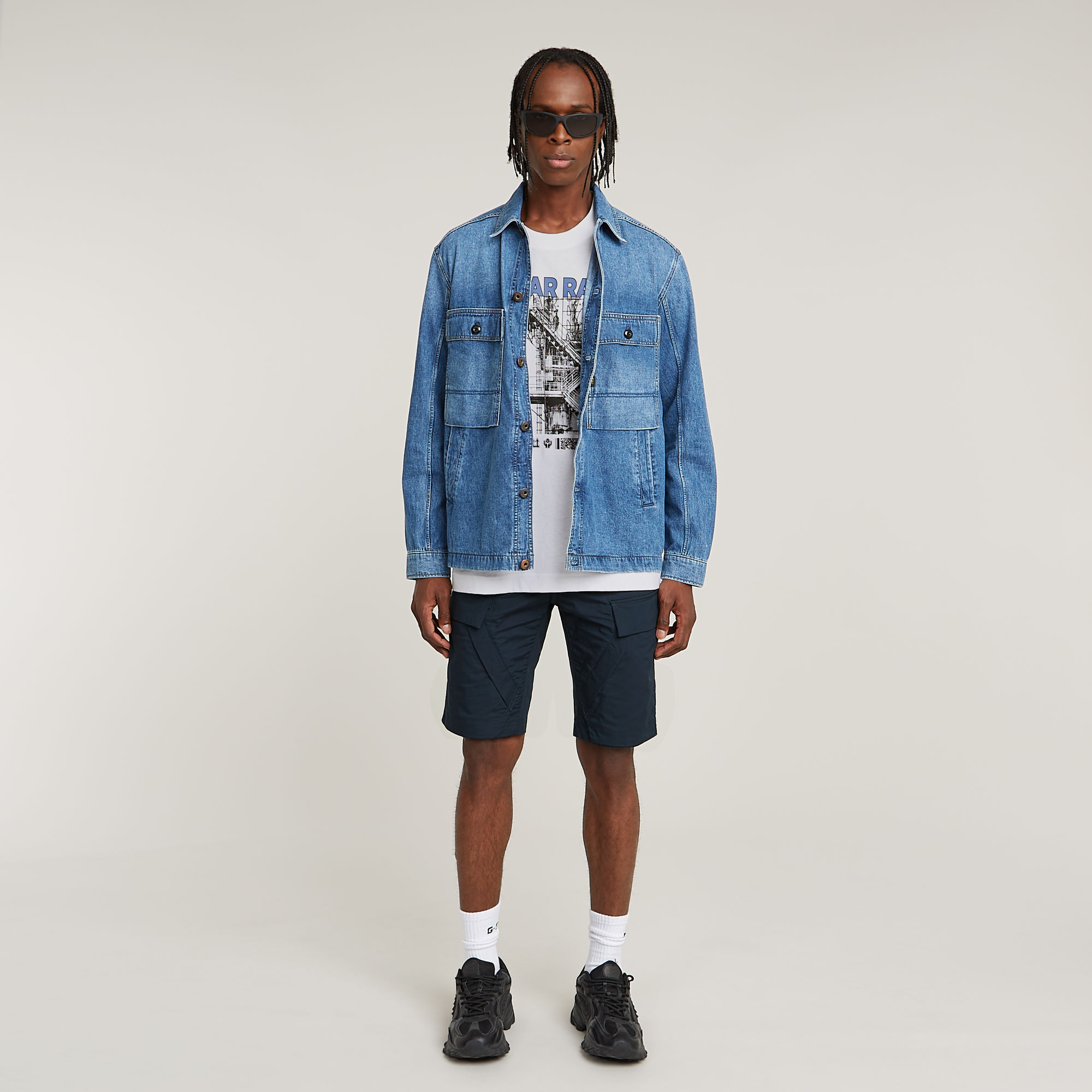 Thumbnail - Stairs Graphic Loose T-Shirt - Weiß - Herren