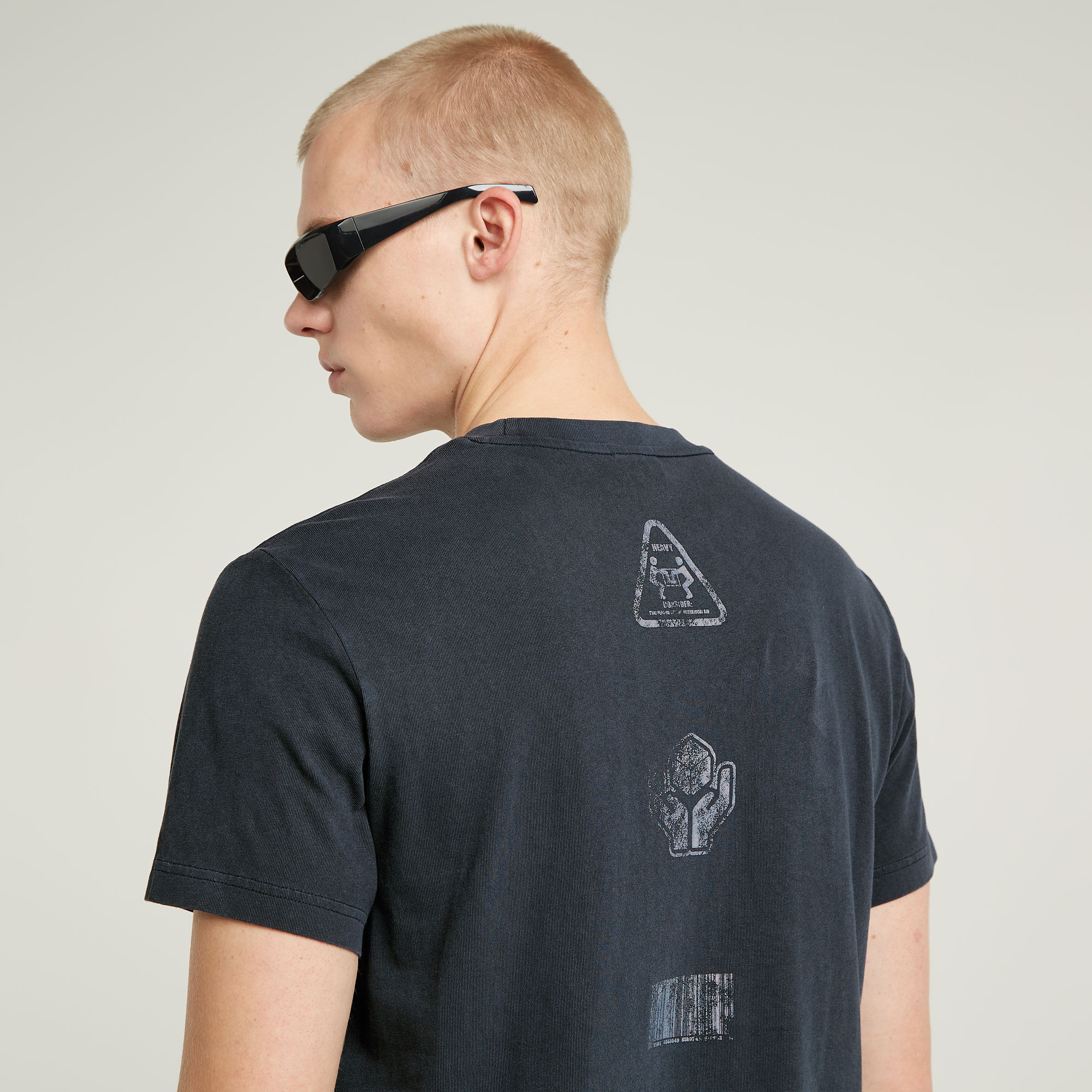 G-Star RAW Shipping Graphic Overdyed T-Shirt Donkerblauw Heren