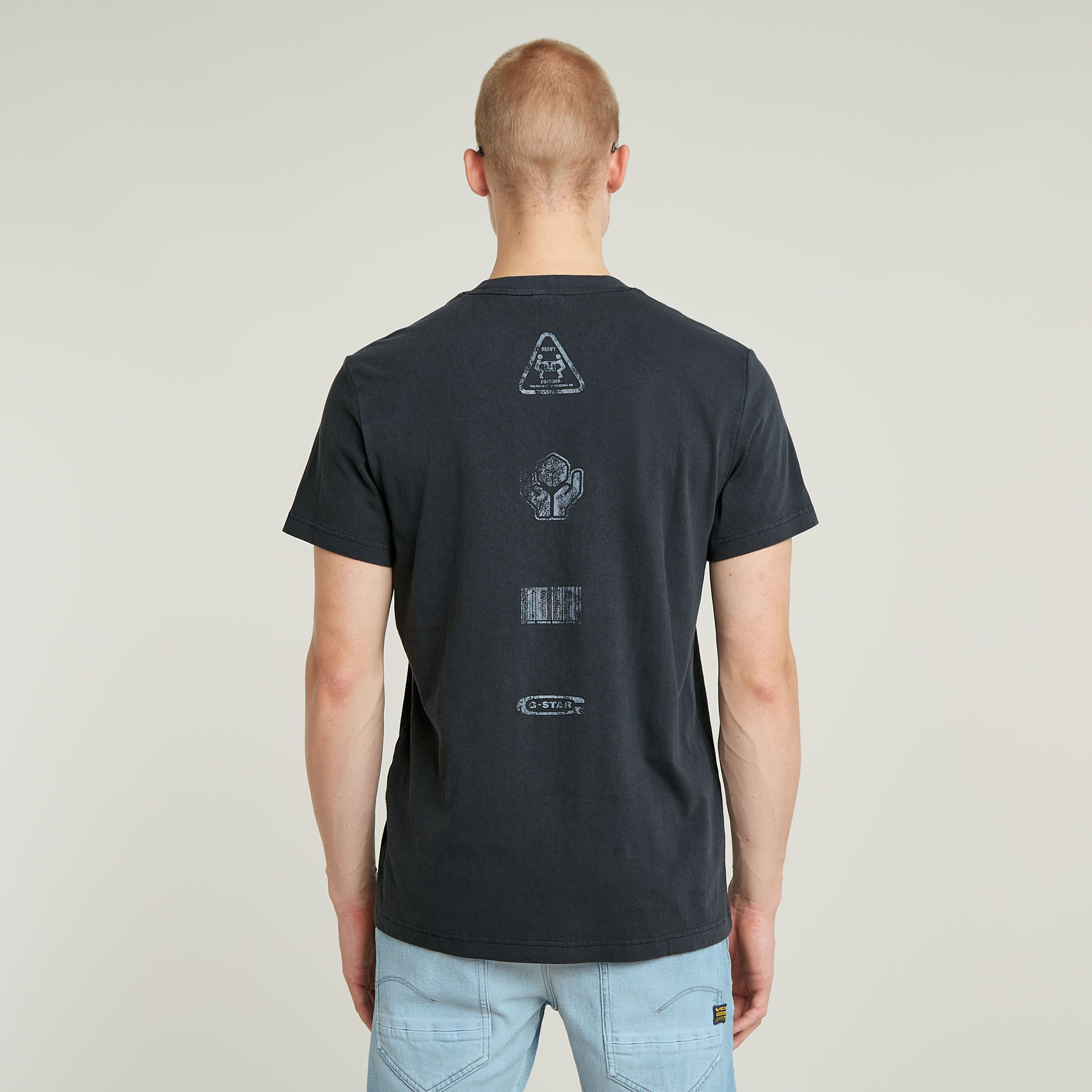 G-Star RAW Shipping Graphic Overdyed T-Shirt Donkerblauw Heren
