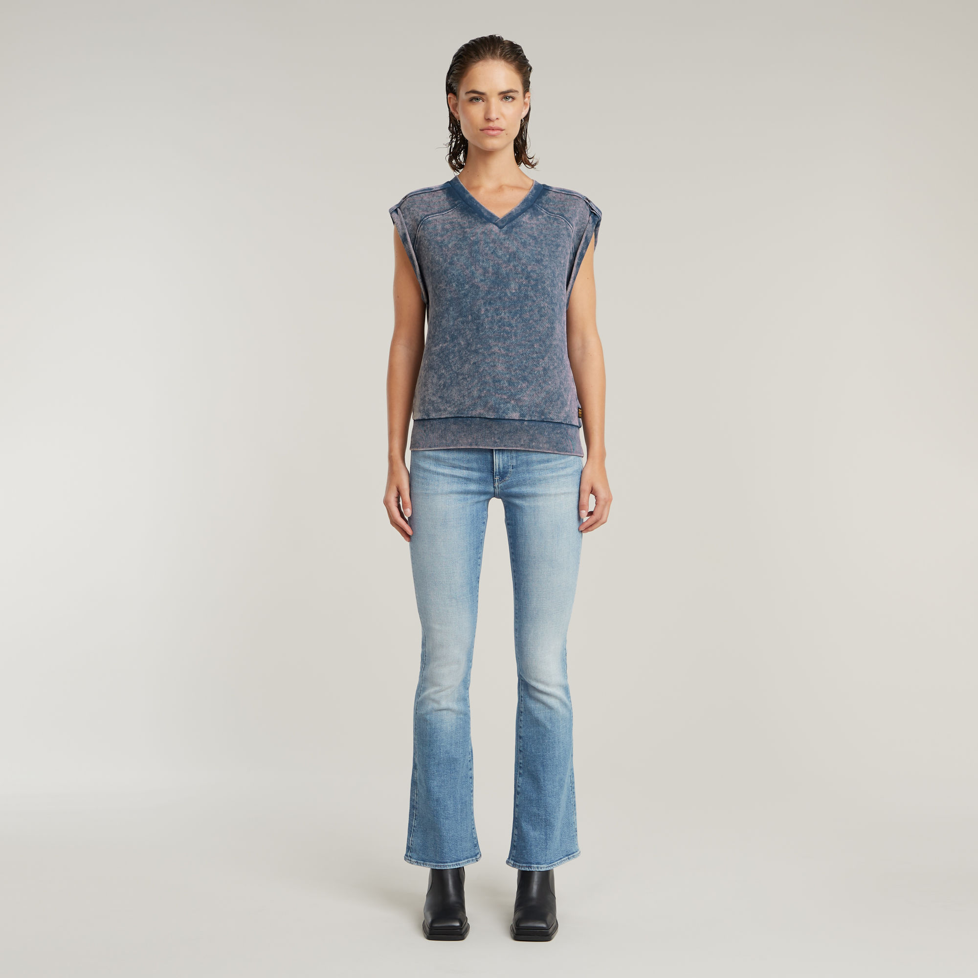 G-Star RAW Washed Sweater Midden blauw Dames