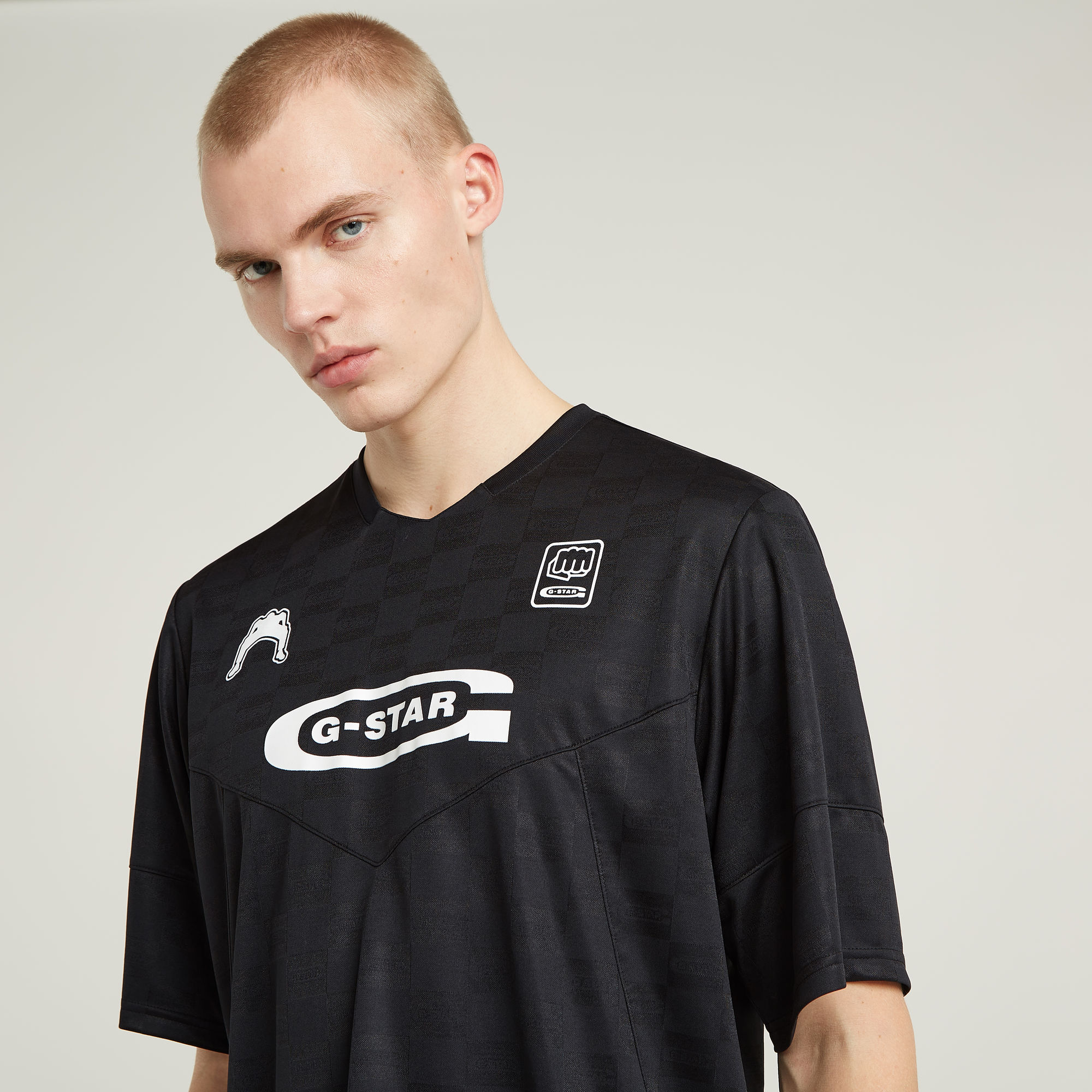 G-Star RAW Football Jersey T-Shirt Zwart Heren