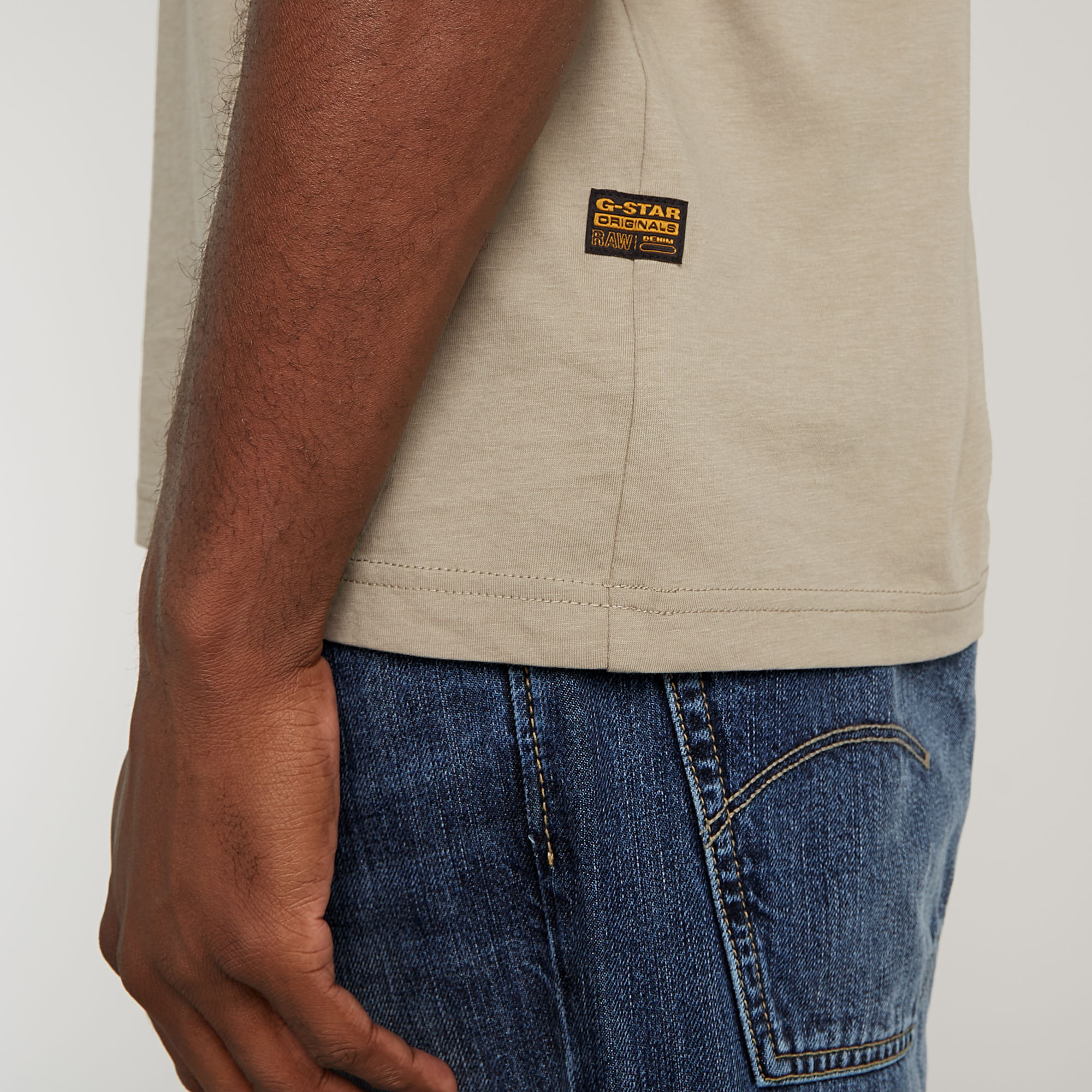G-Star RAW Shadow Woven Camo Pocket T-Shirt Beige Heren