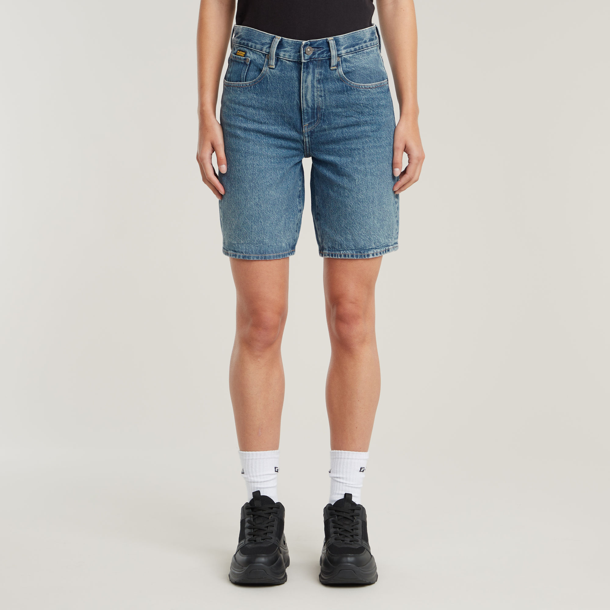 G-Star RAW Viktoria Bermuda High Waist Short - Midden blauw - Dames