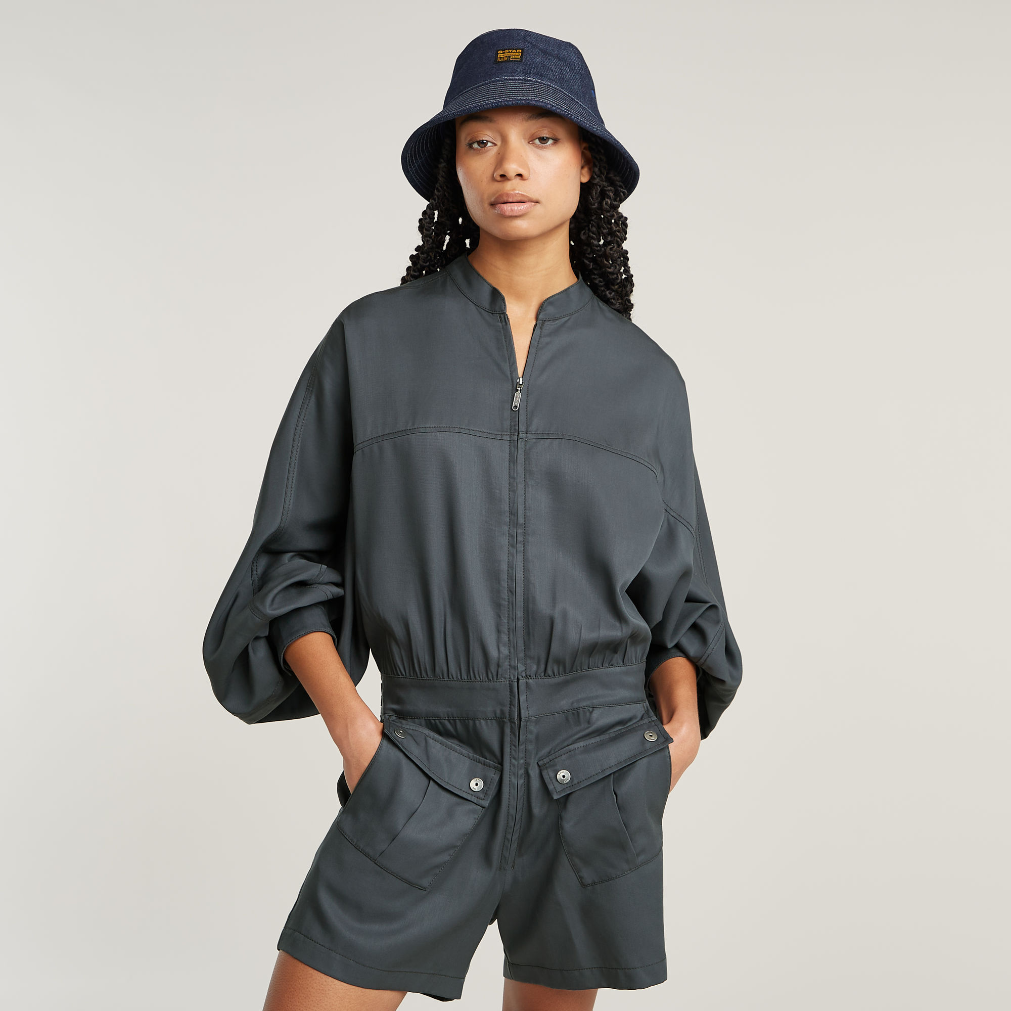 G-Star RAW Macro Balloon Playsuit Grijs Dames