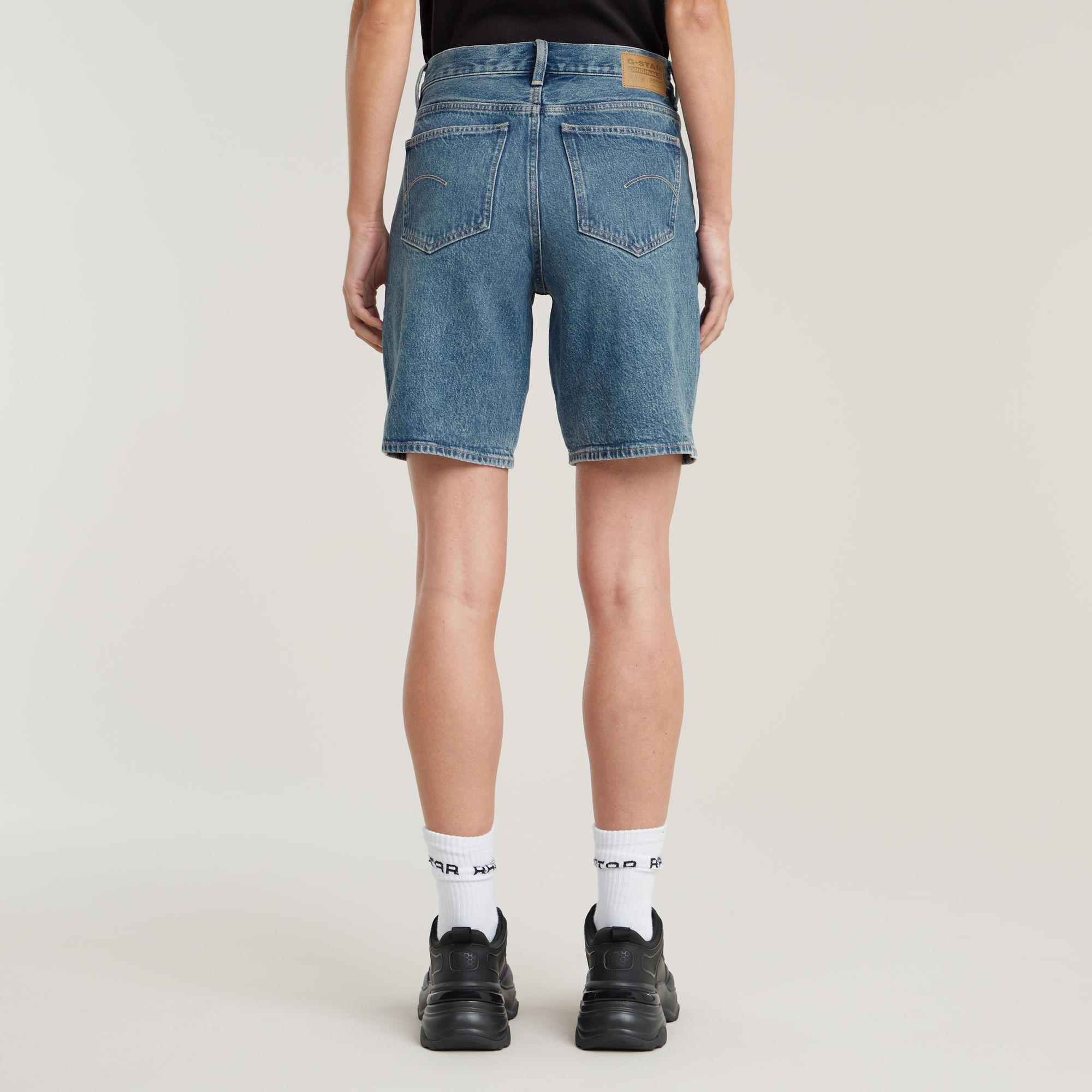 G-Star RAW Viktoria Bermuda High Waist Short Midden blauw Dames