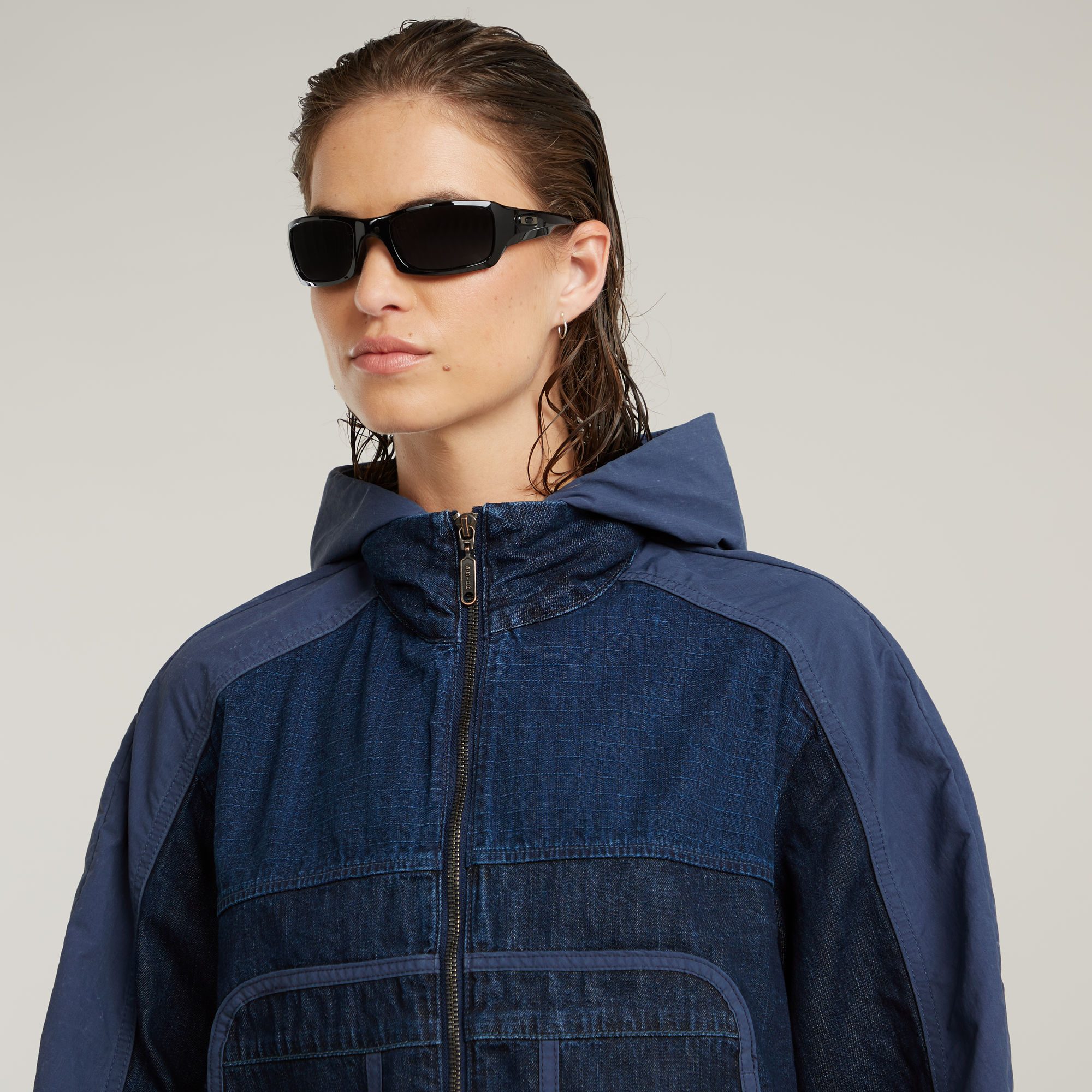 G-Star RAW Hooded Track Jack Donkerblauw Dames