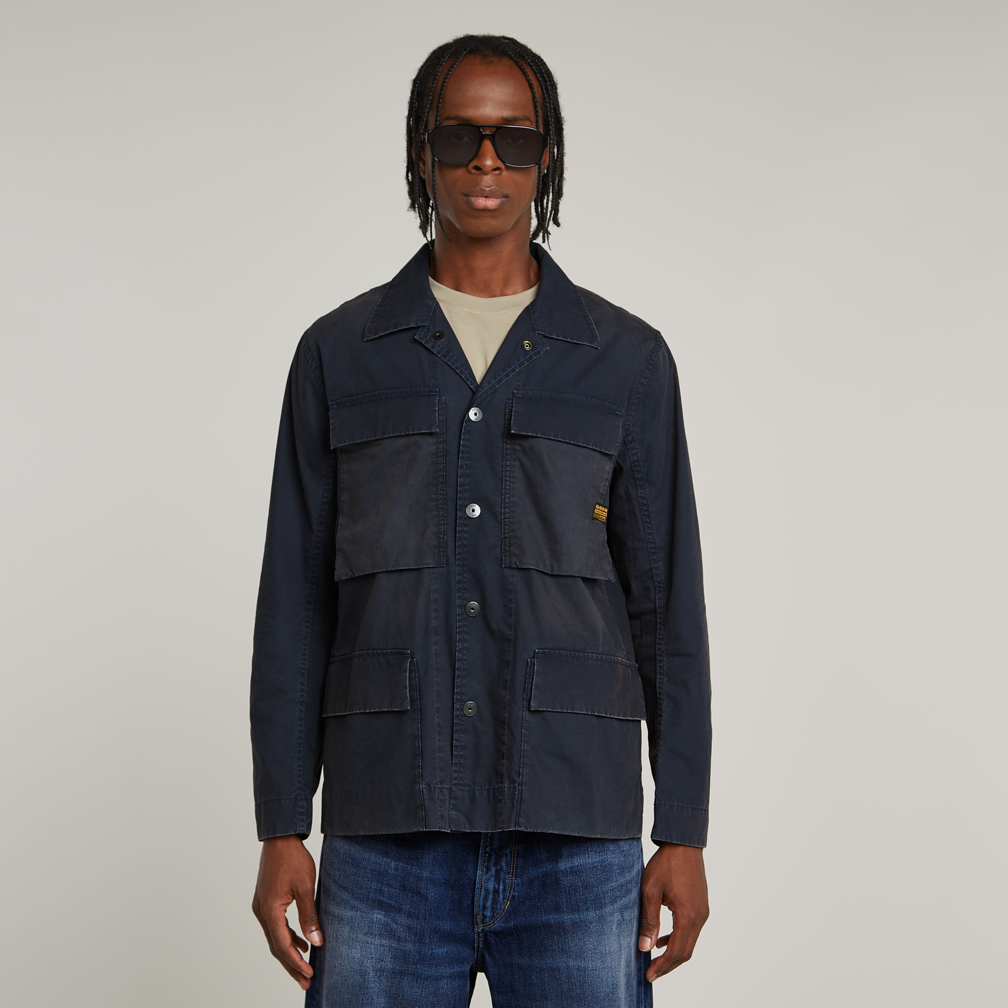 G-Star RAW 4 Pocket Overshirt Donkerblauw Heren