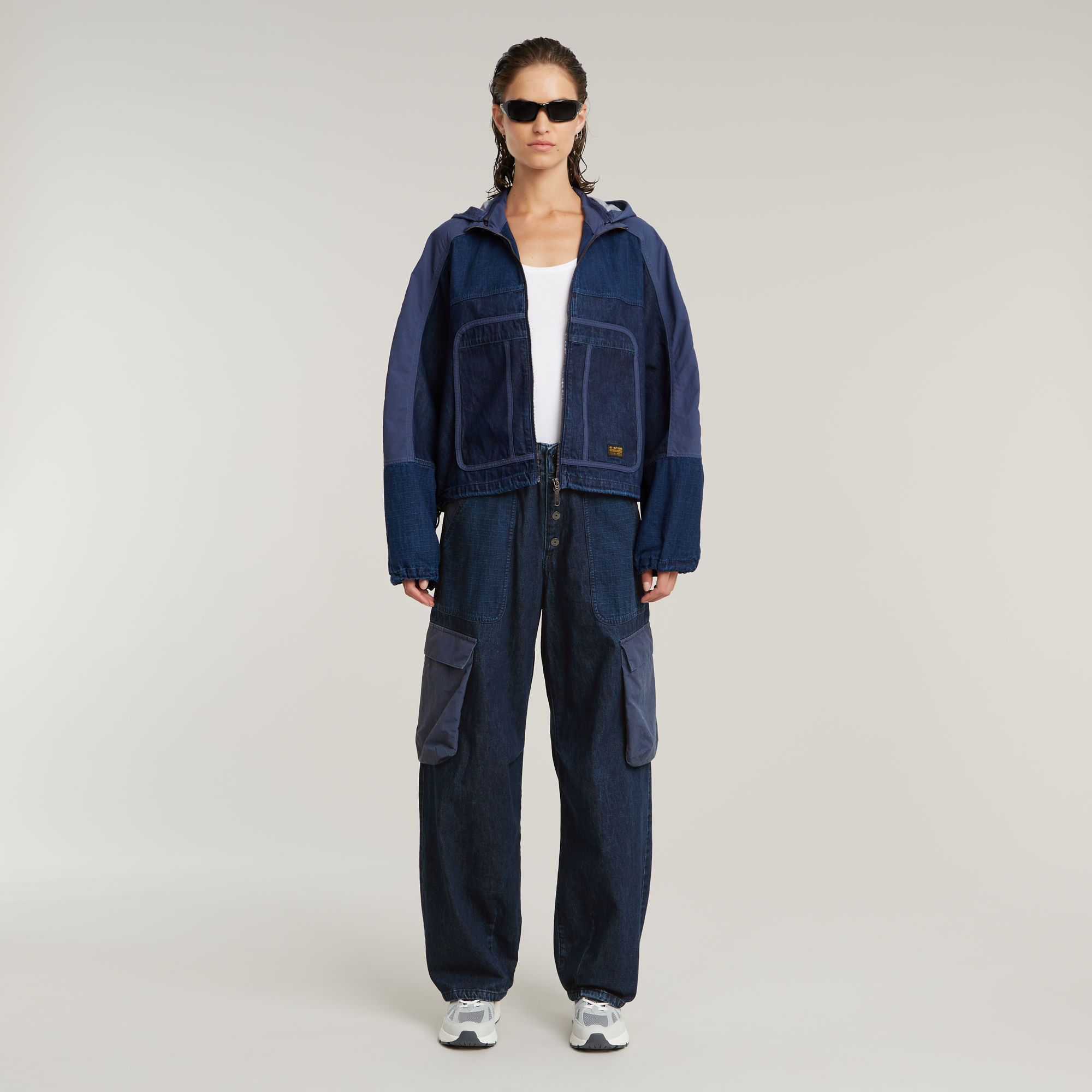 G-Star RAW Hooded Track Jack Donkerblauw Dames