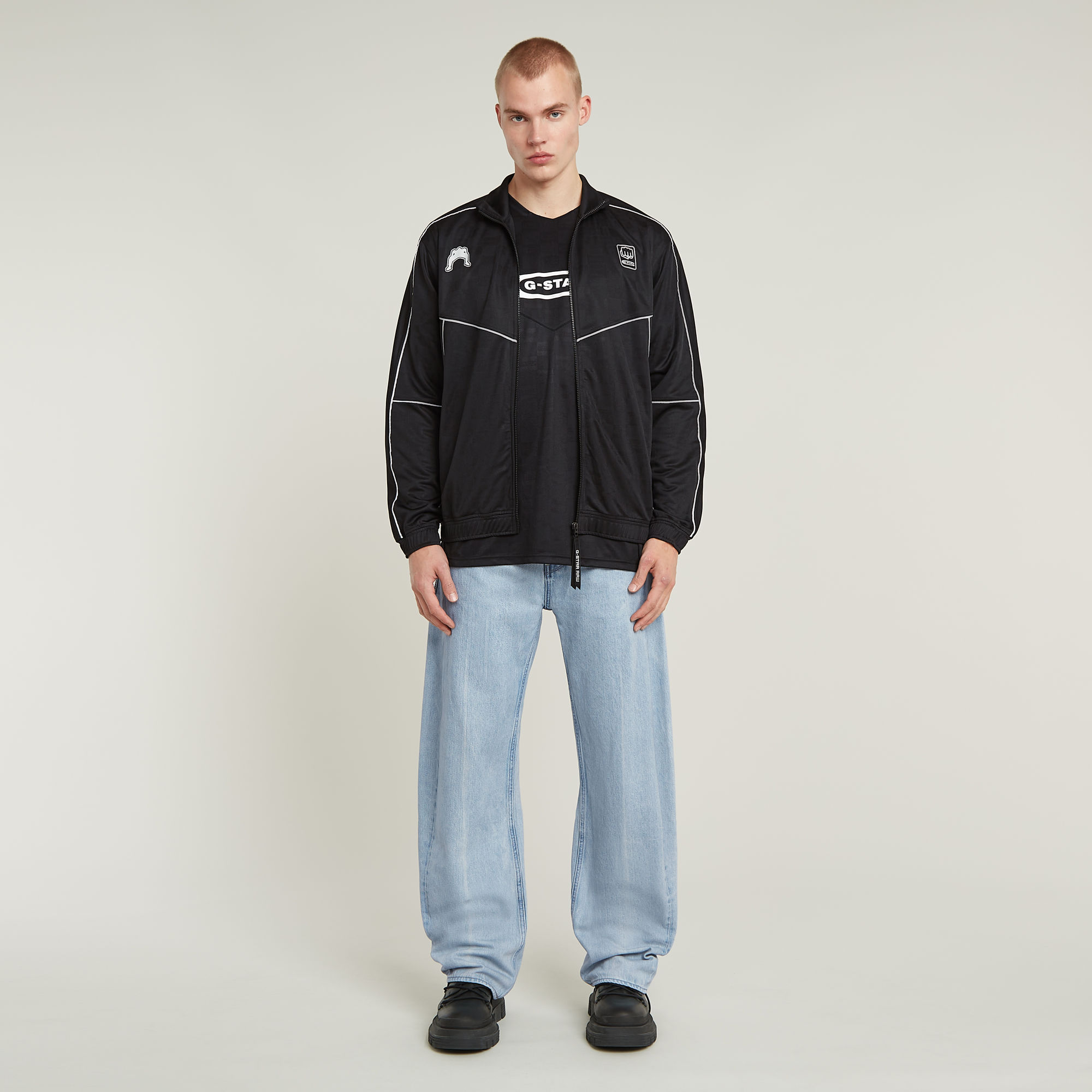 G-Star RAW Football Track Top Zip Thru Zwart Heren