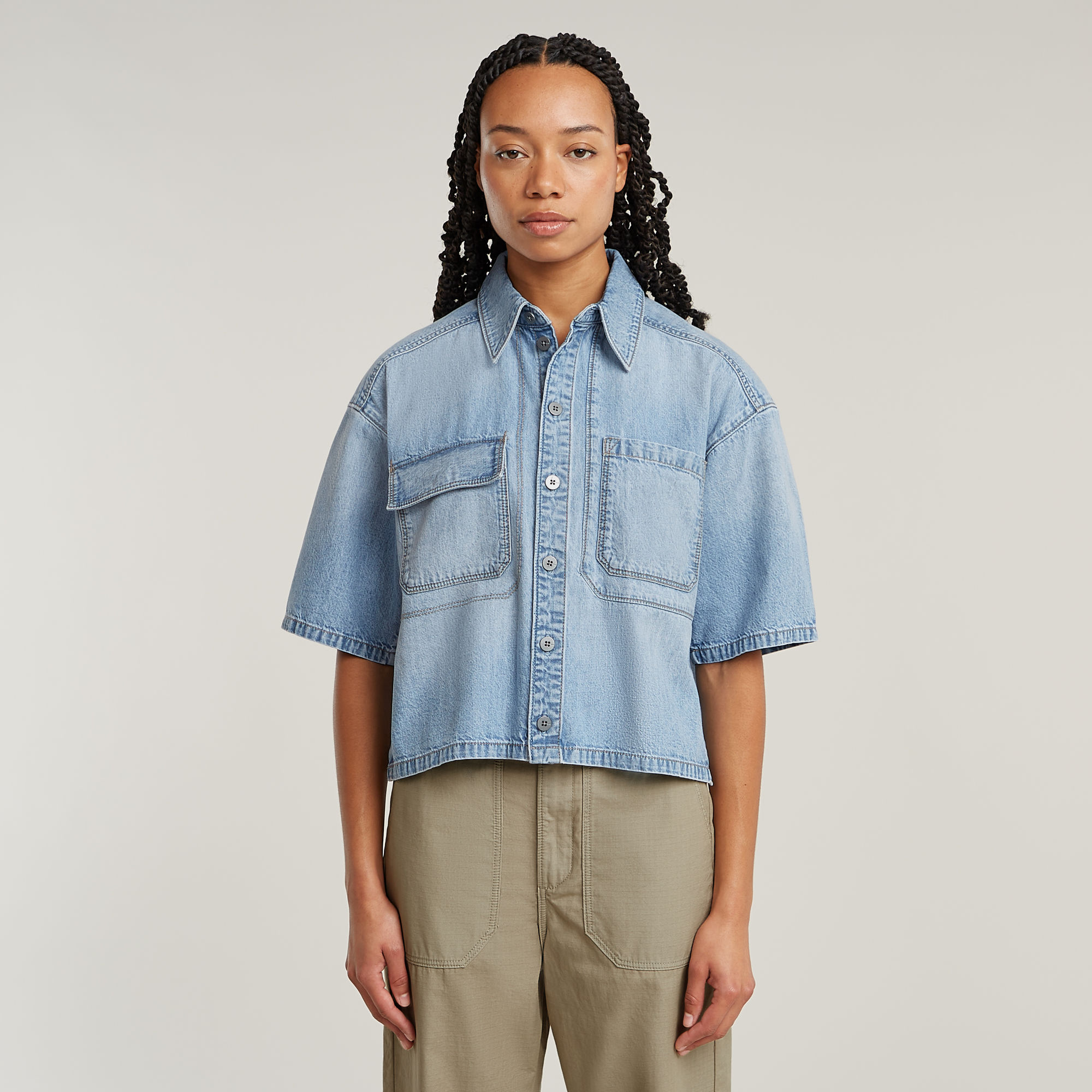 

Remix Shirt Side Slits - Light blue - Women