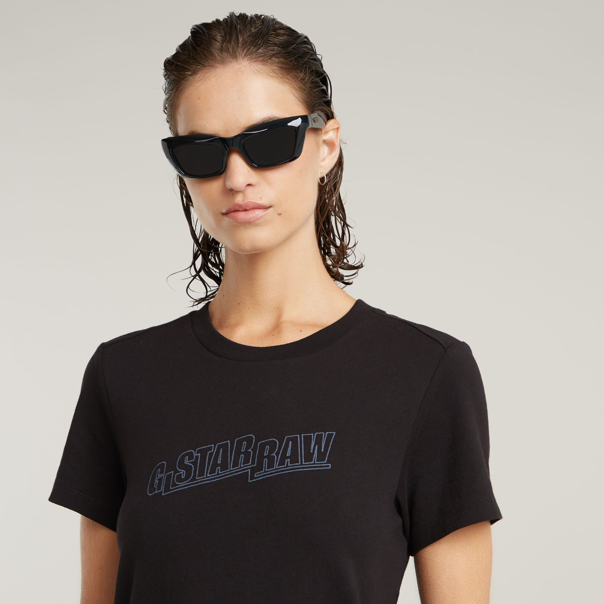 G-Star RAW Embro Logo T-shirt Zwart Dames