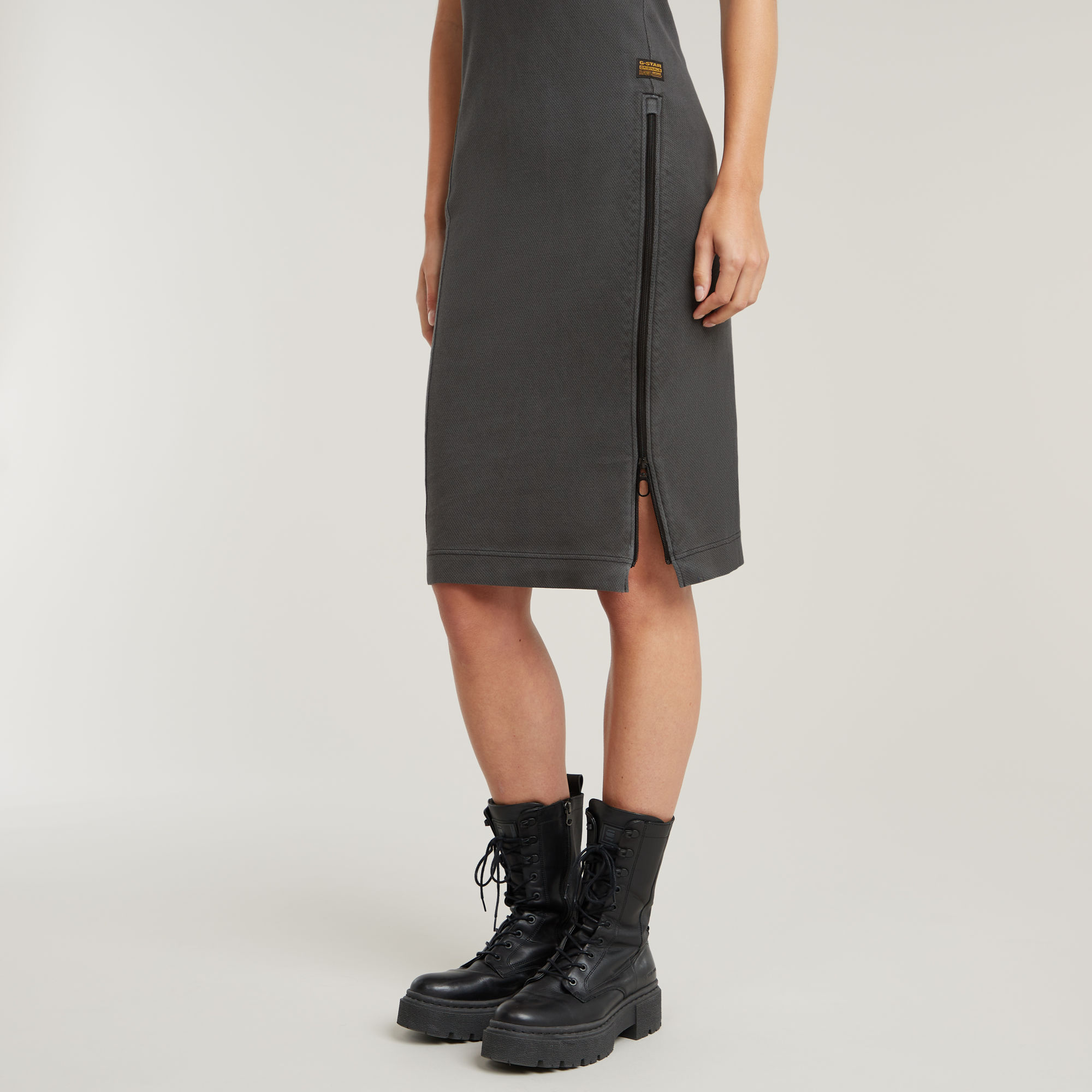 G-Star RAW Overdyed Asymmetric Zip Jurk Zwart Dames