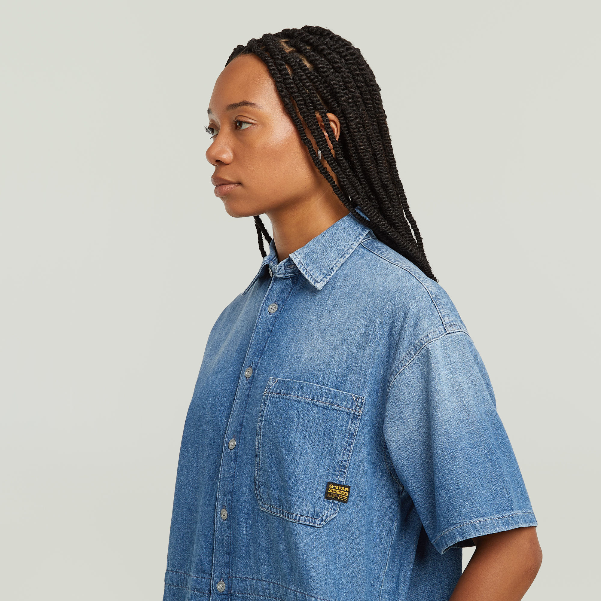 G-Star RAW Relaxed Drawcord Jurk Midden blauw Dames
