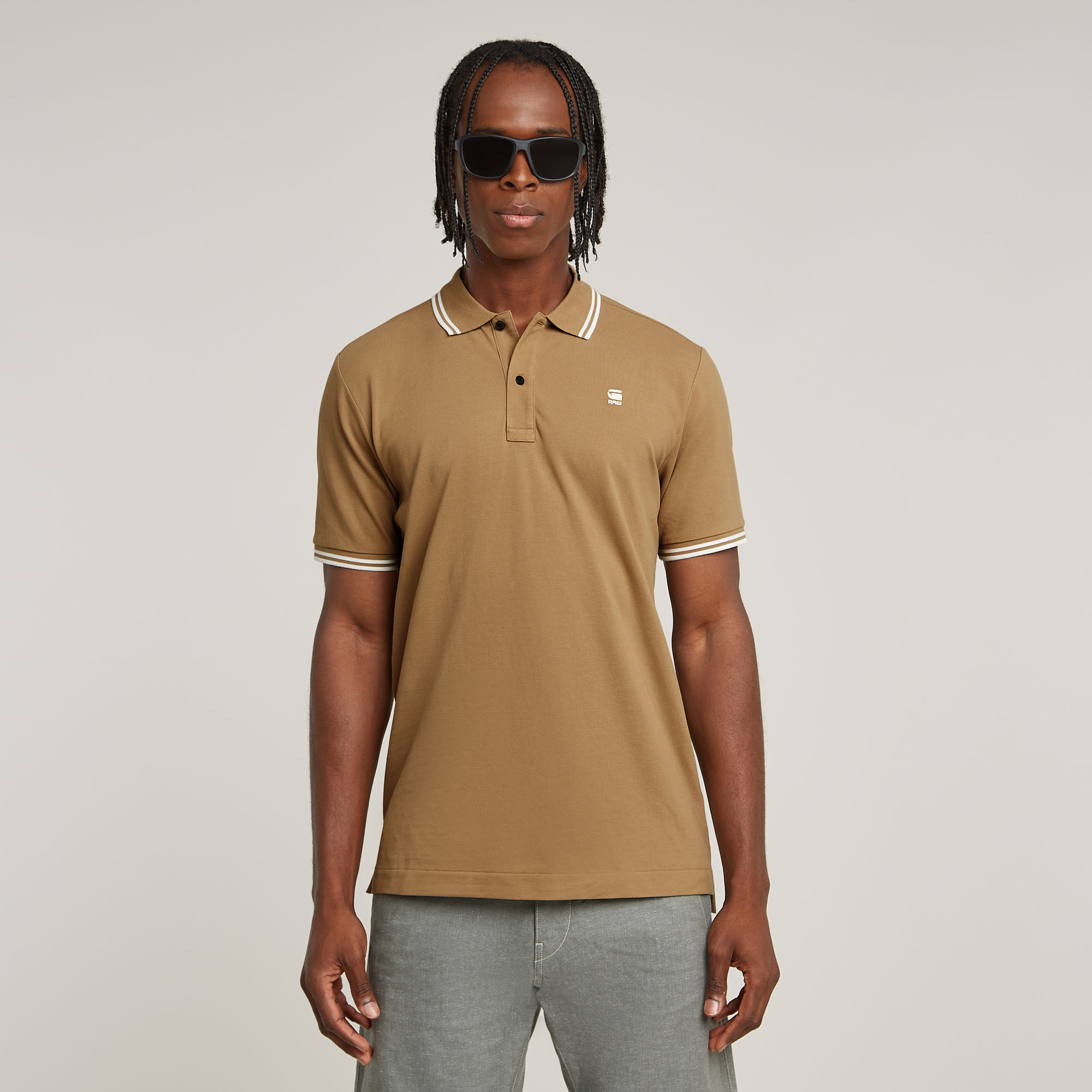 

Dunda Slim Stripe Poloshirt - Beige - Herren