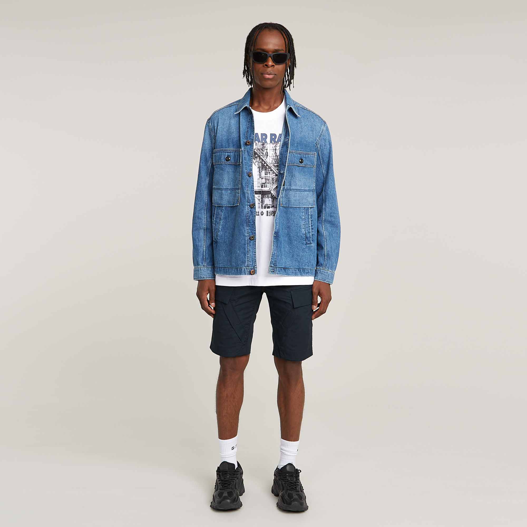 G-Star RAW 3D Regular Cargo Short Donkerblauw Heren