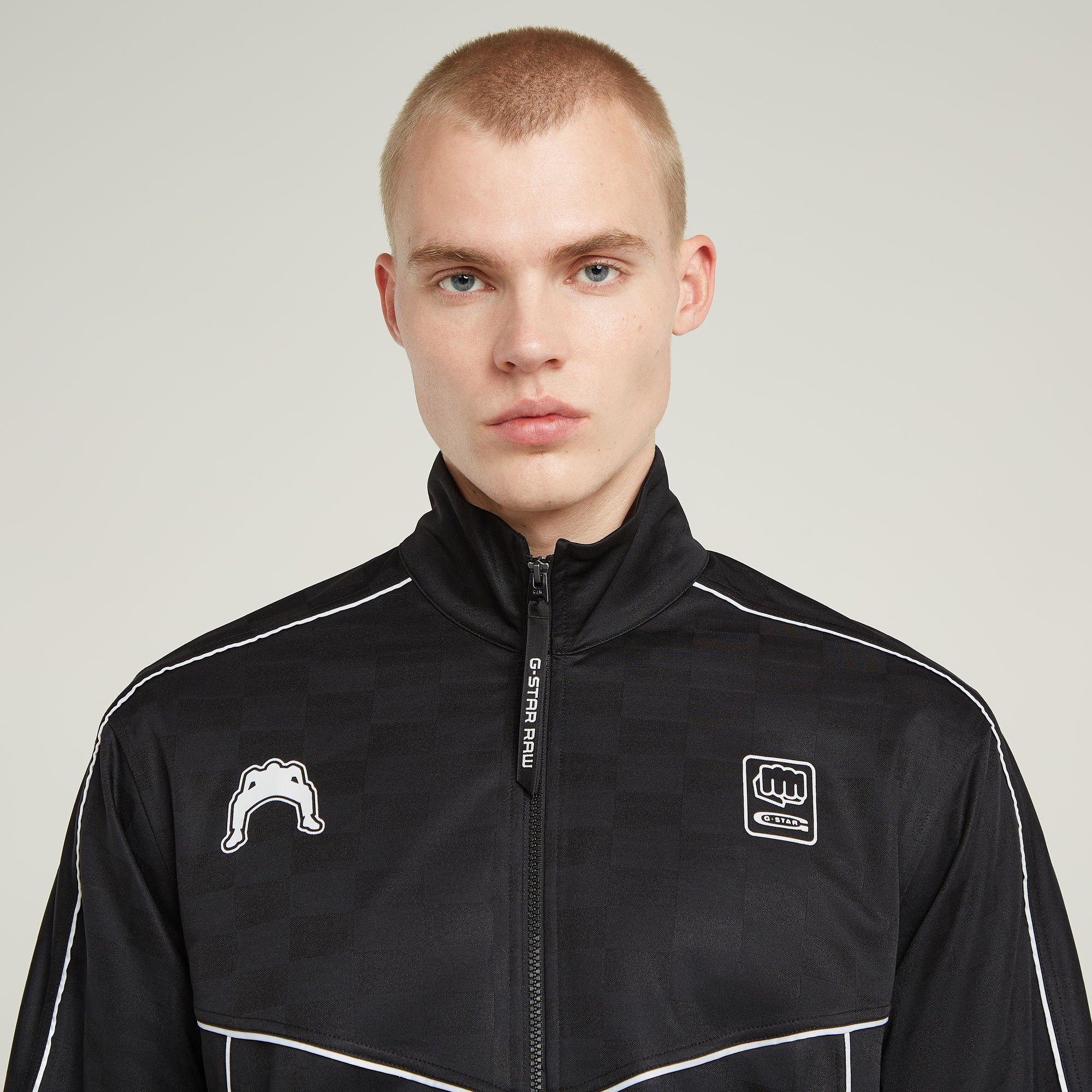 G-Star RAW Football Track Top Zip Thru Zwart Heren