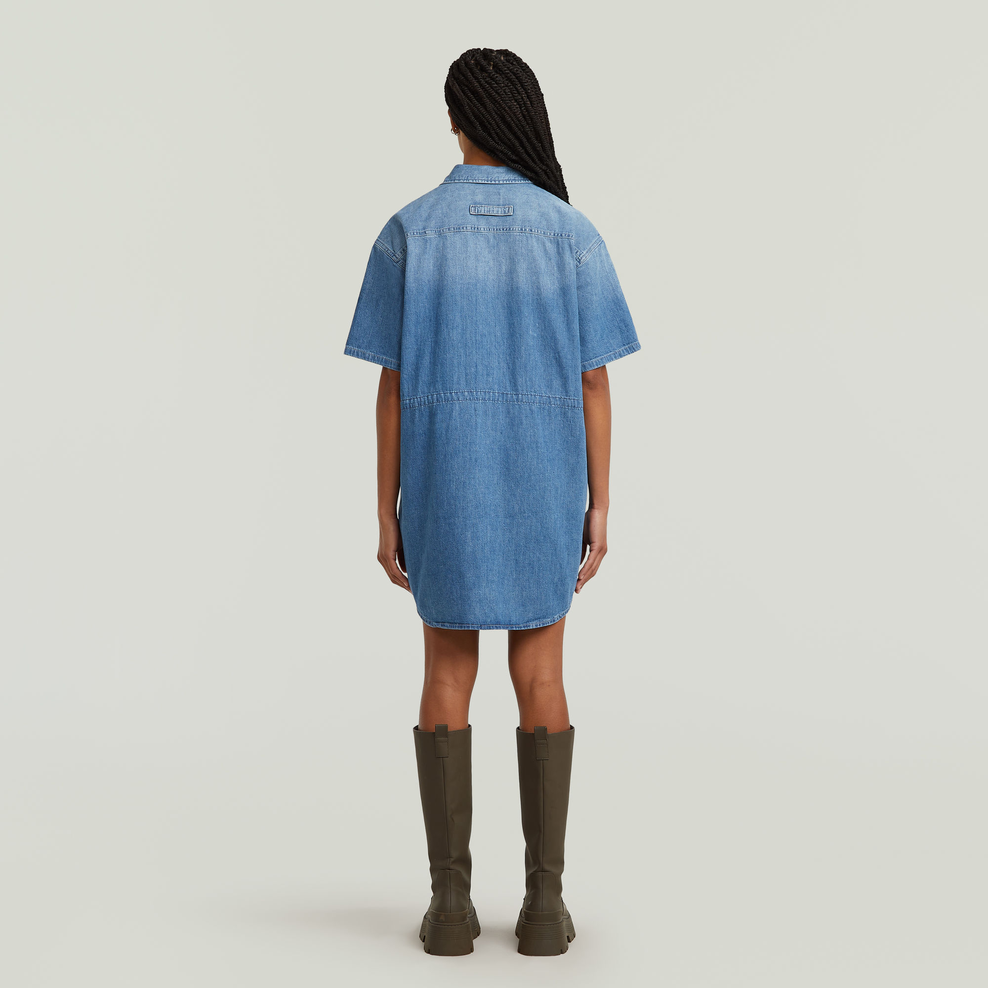 G-Star RAW Relaxed Drawcord Jurk Midden blauw Dames