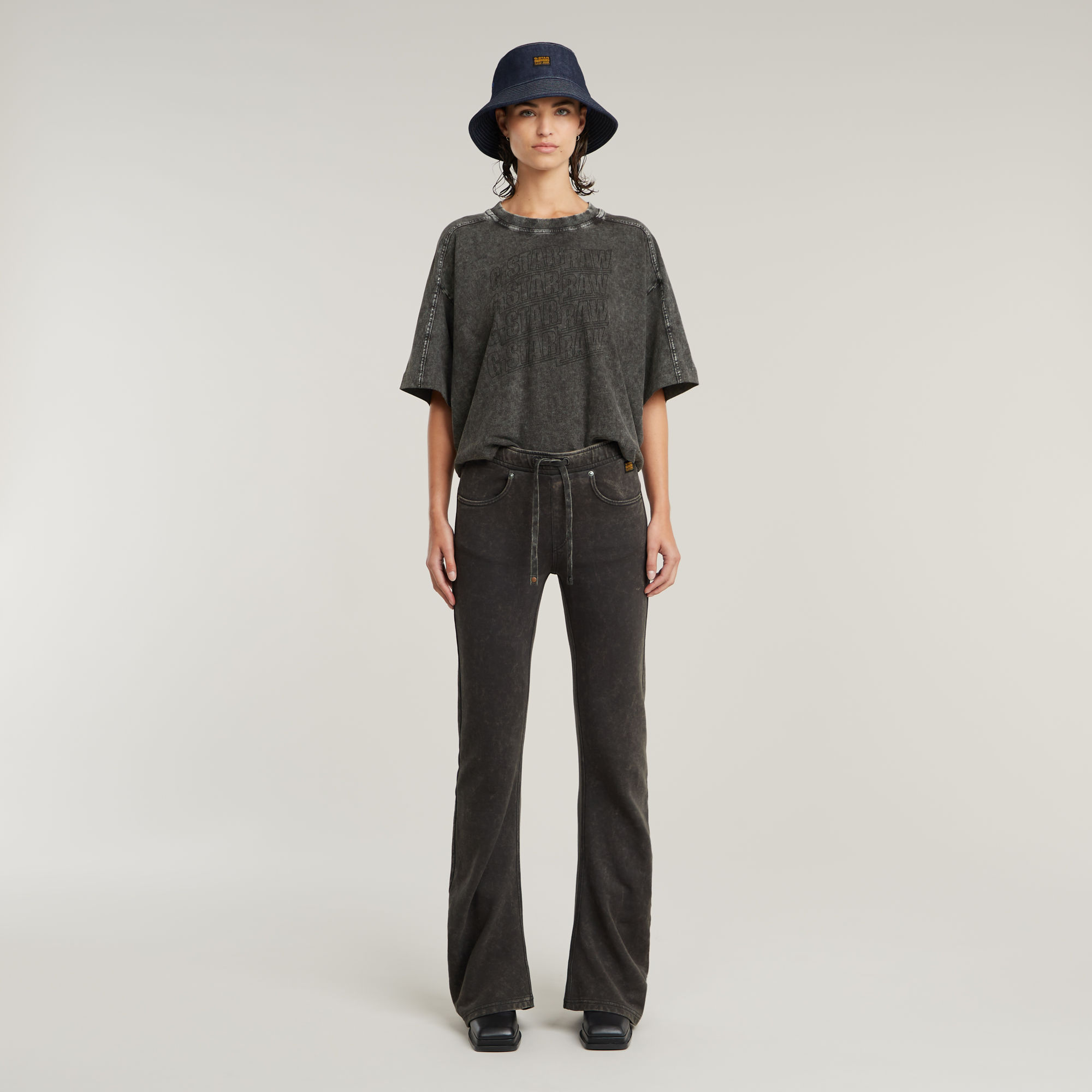 G-Star RAW Extra Long Flared Sweatpant Grijs Dames