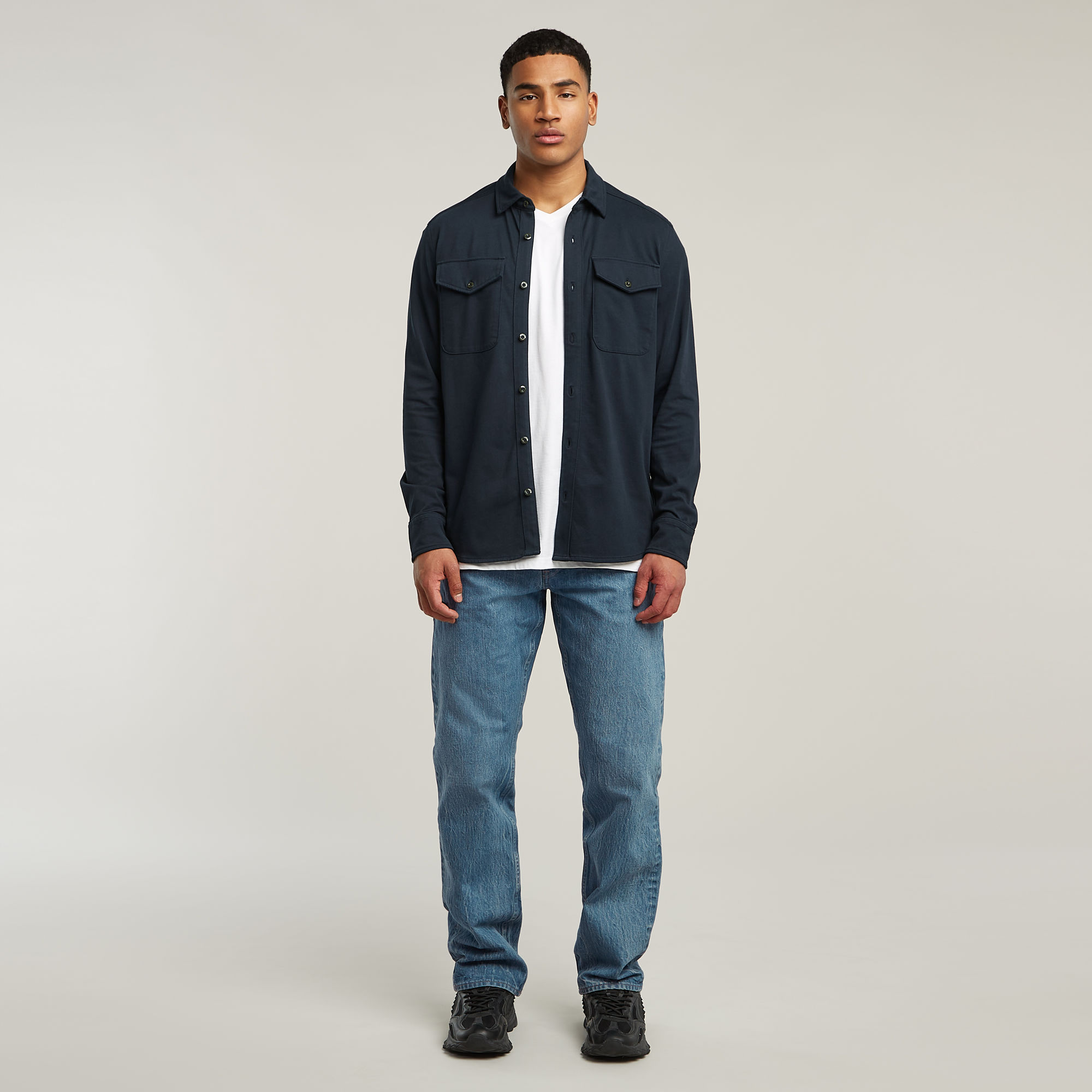 G-Star RAW Jersey Shirt Marine Pockets Donkerblauw Heren