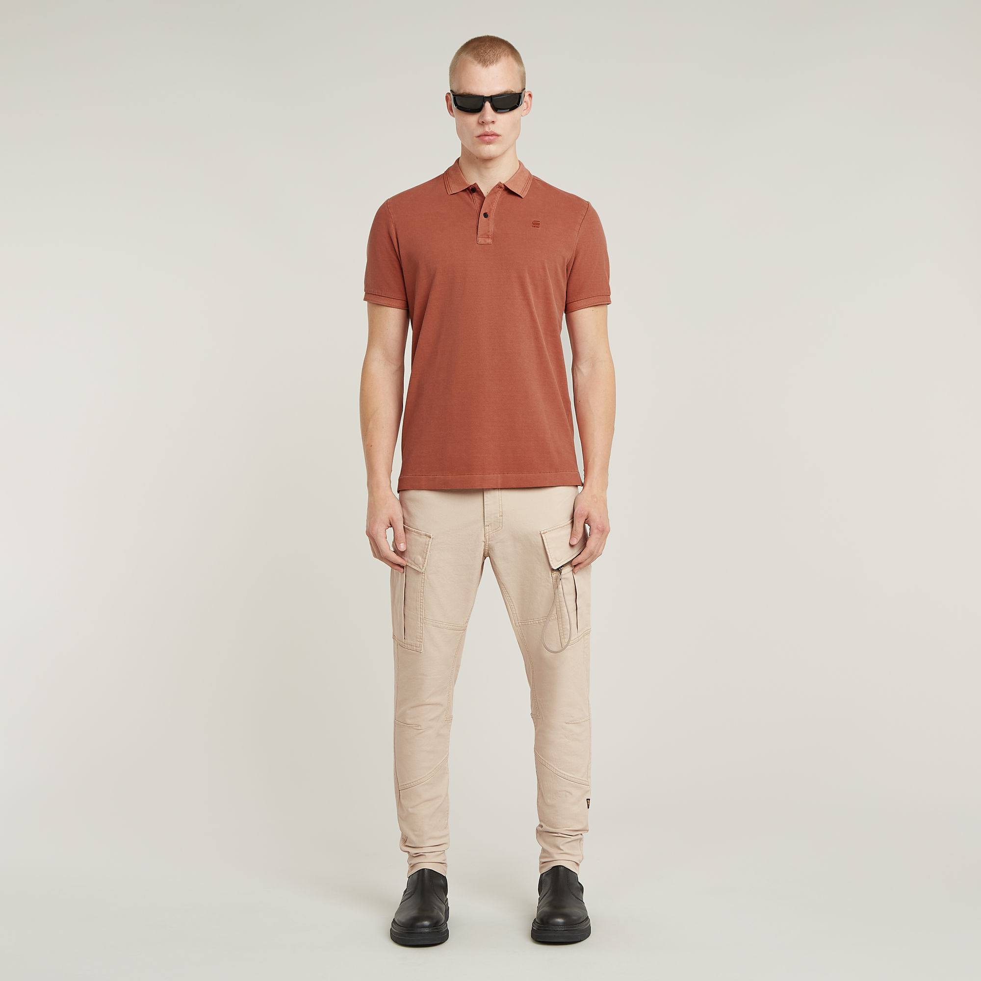 Thumbnail - Dunda Overdyed Slim Poloshirt - Rot - Herren