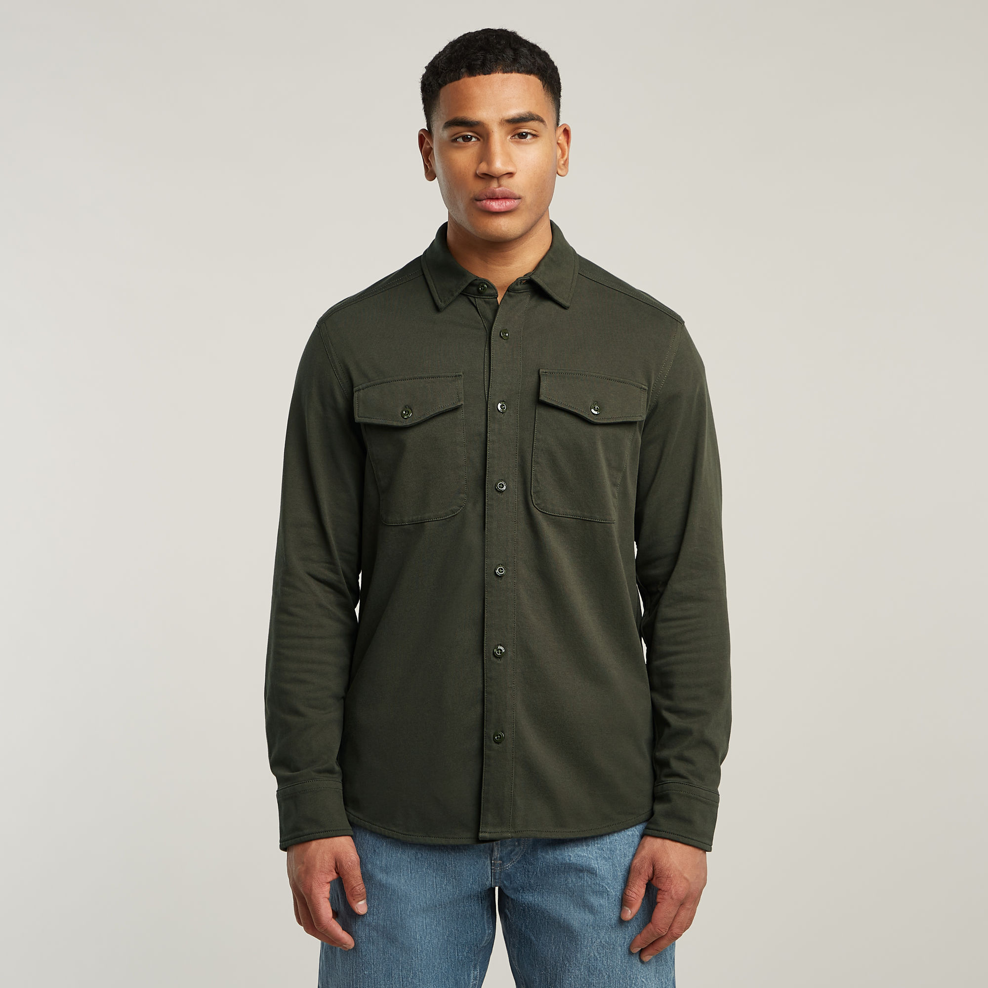 

Jersey Shirt Marine Pockets - Grey - Men