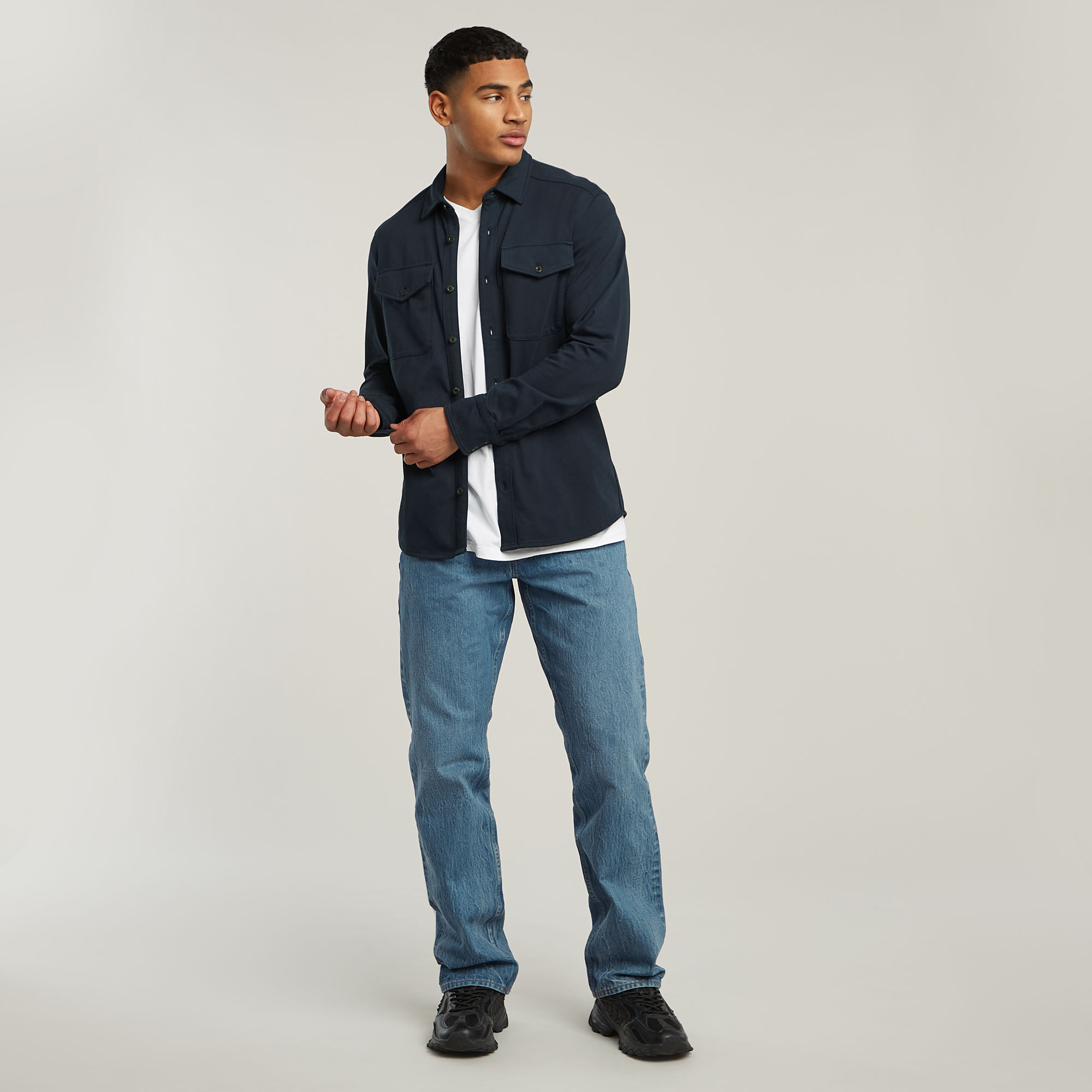 G-Star RAW Jersey Shirt Marine Pockets Donkerblauw Heren