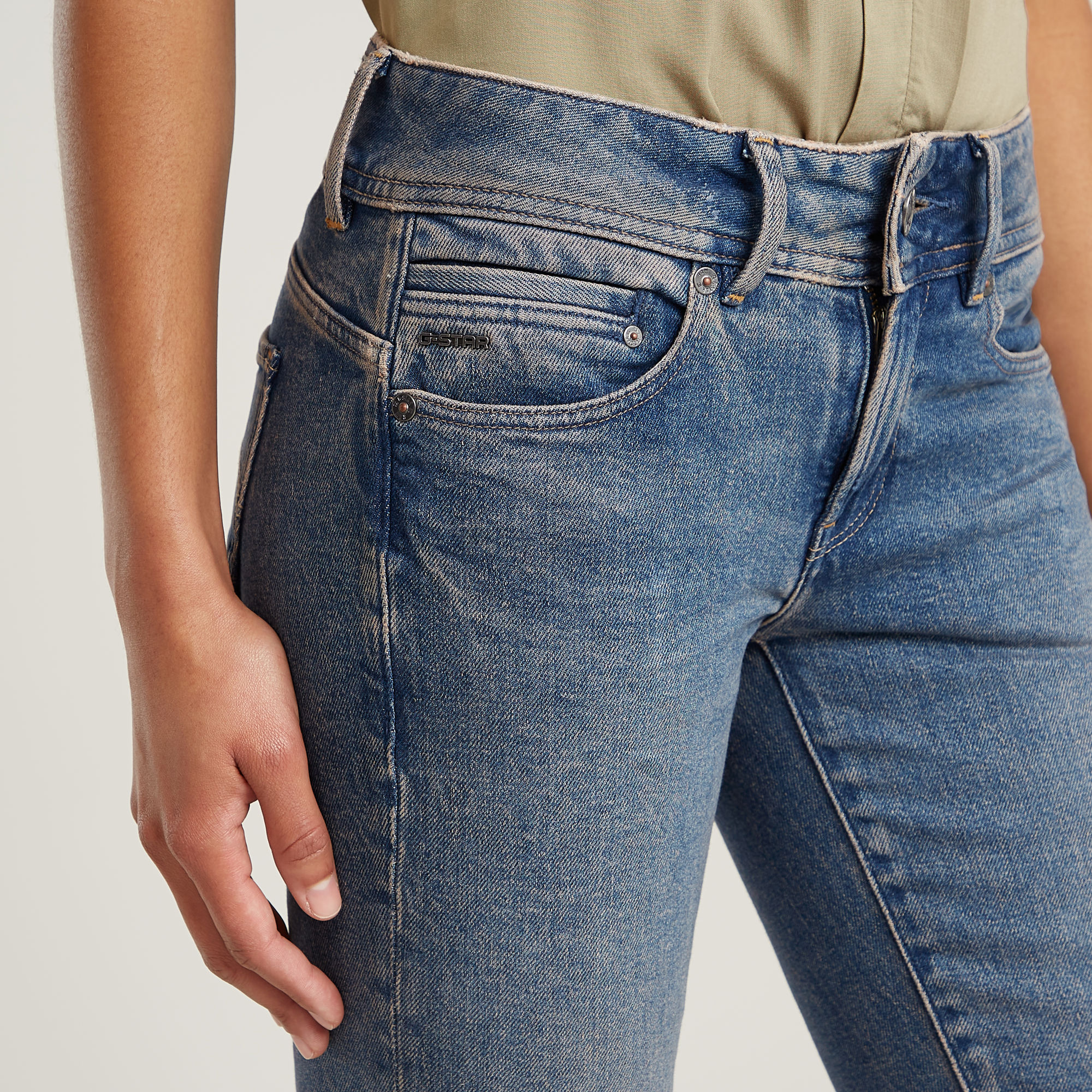G-Star RAW Midge Slim Straight Jeans Midden blauw Dames