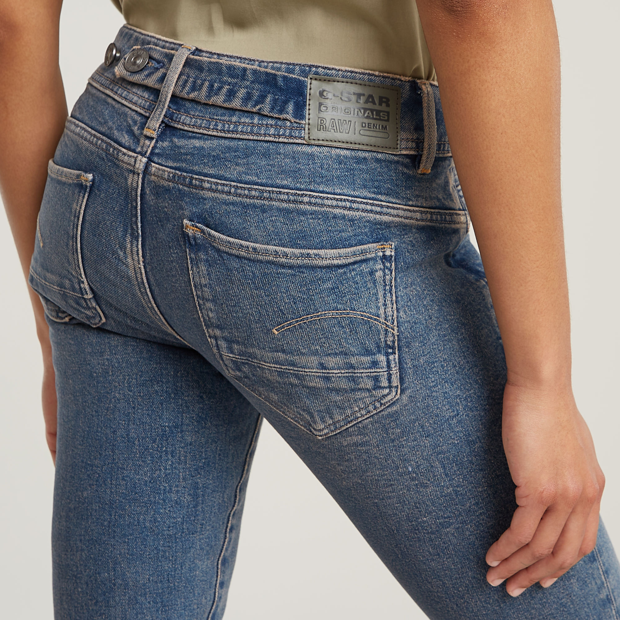 G-Star RAW Midge Slim Straight Jeans Midden blauw Dames