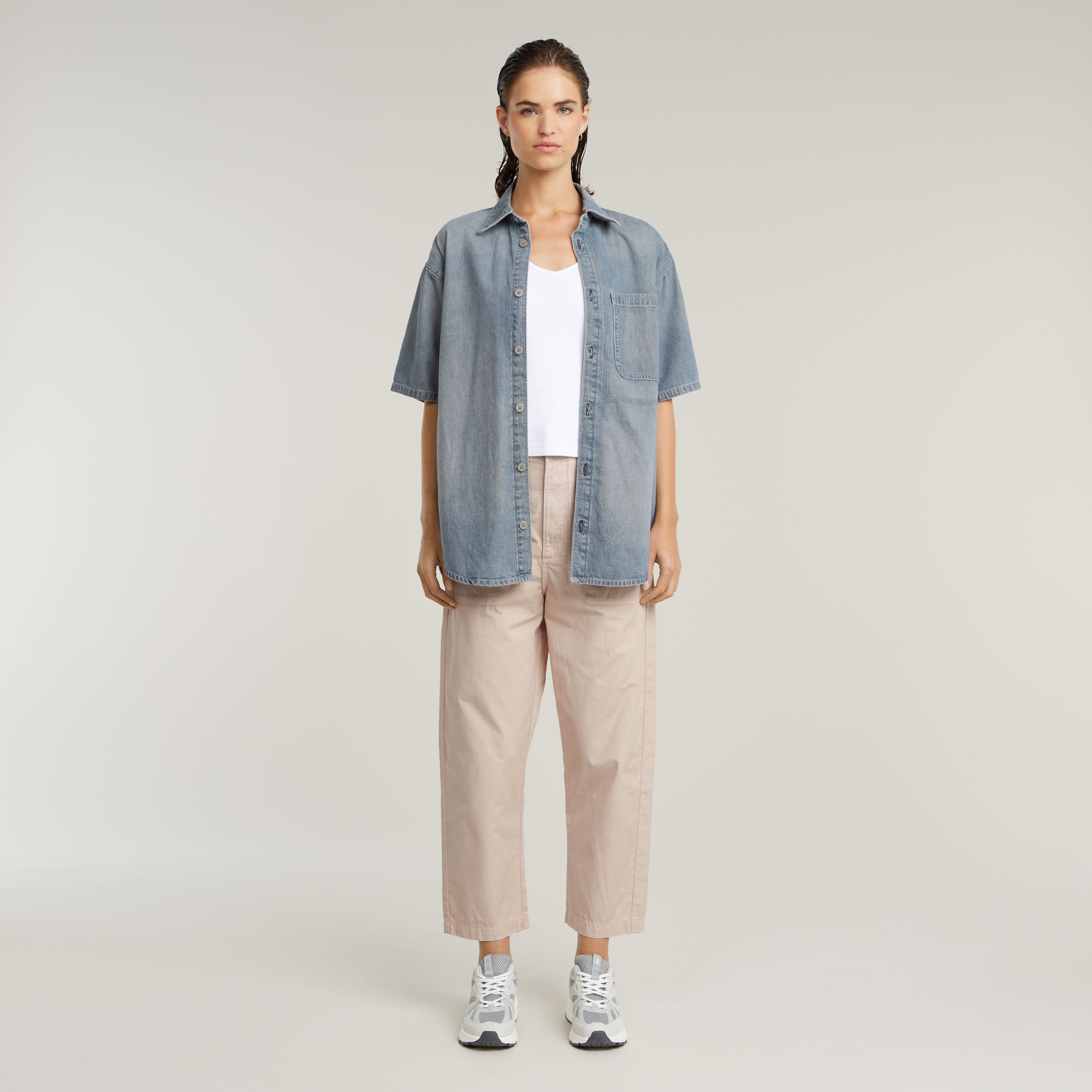 G-Star RAW Asymmetrical Zip Slim Tanktop Wit Dames