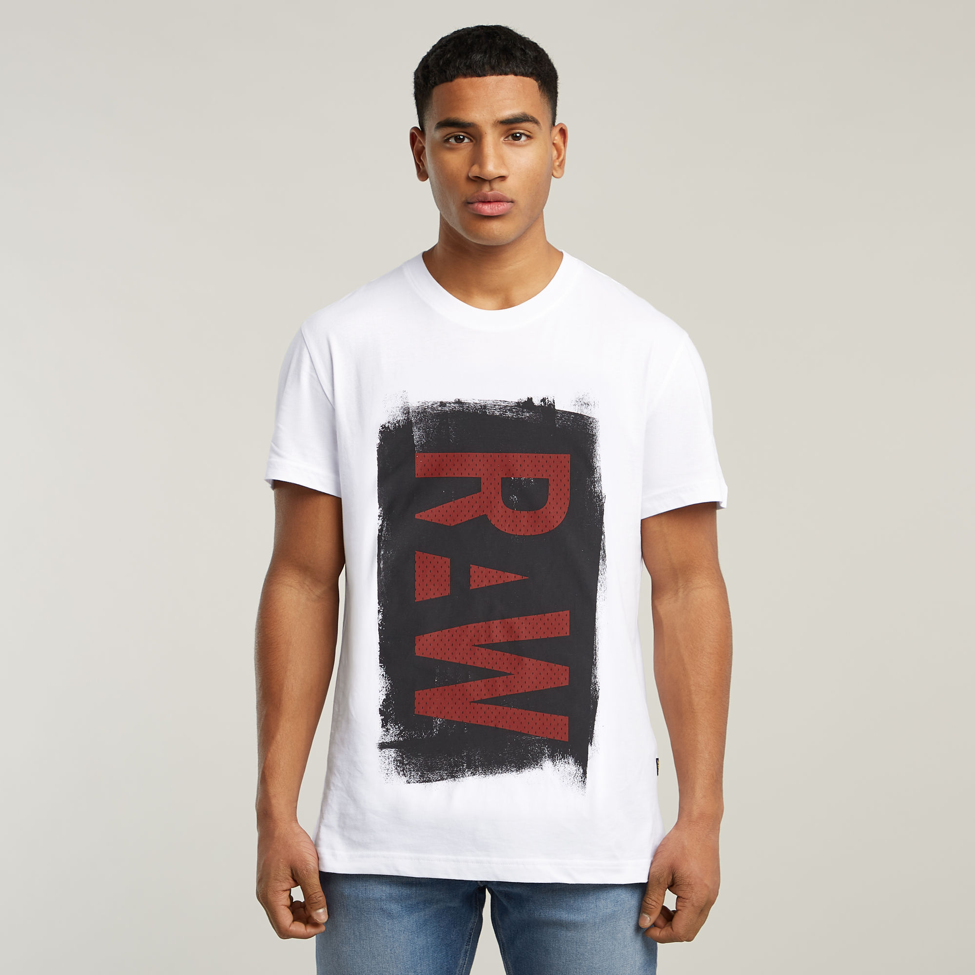 Painted RAW Graphic T-Shirt - Weiß - Herren