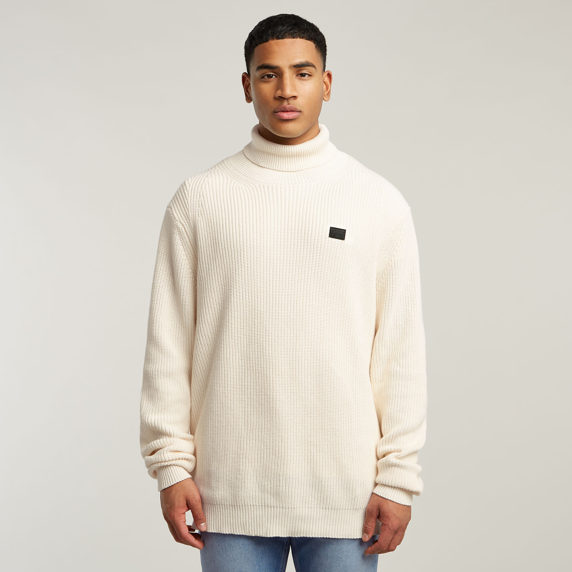 

Pullover Turtle Knitted Sweater - Beige - Men