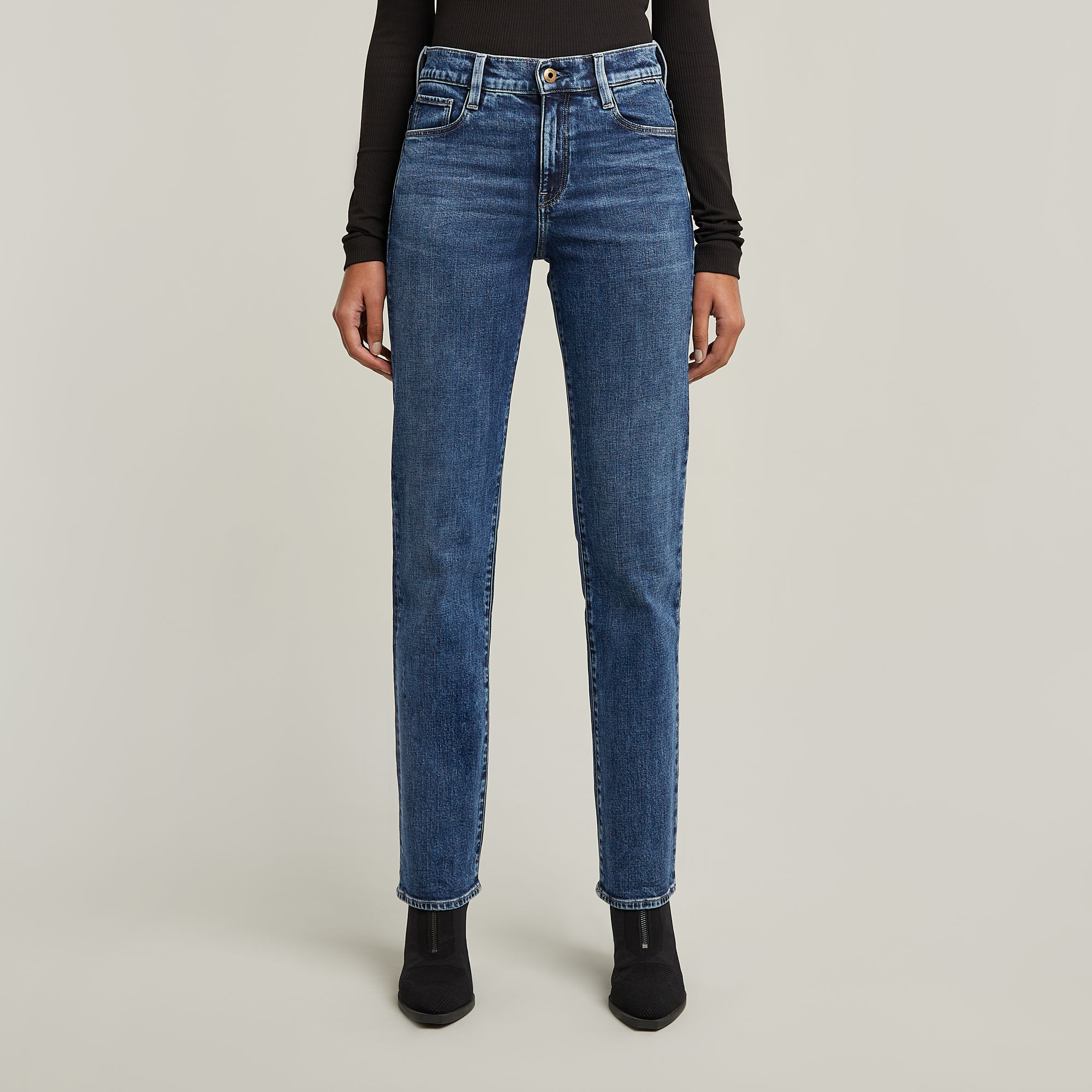 Strace Straight Jeans - Mittelblau - Damen