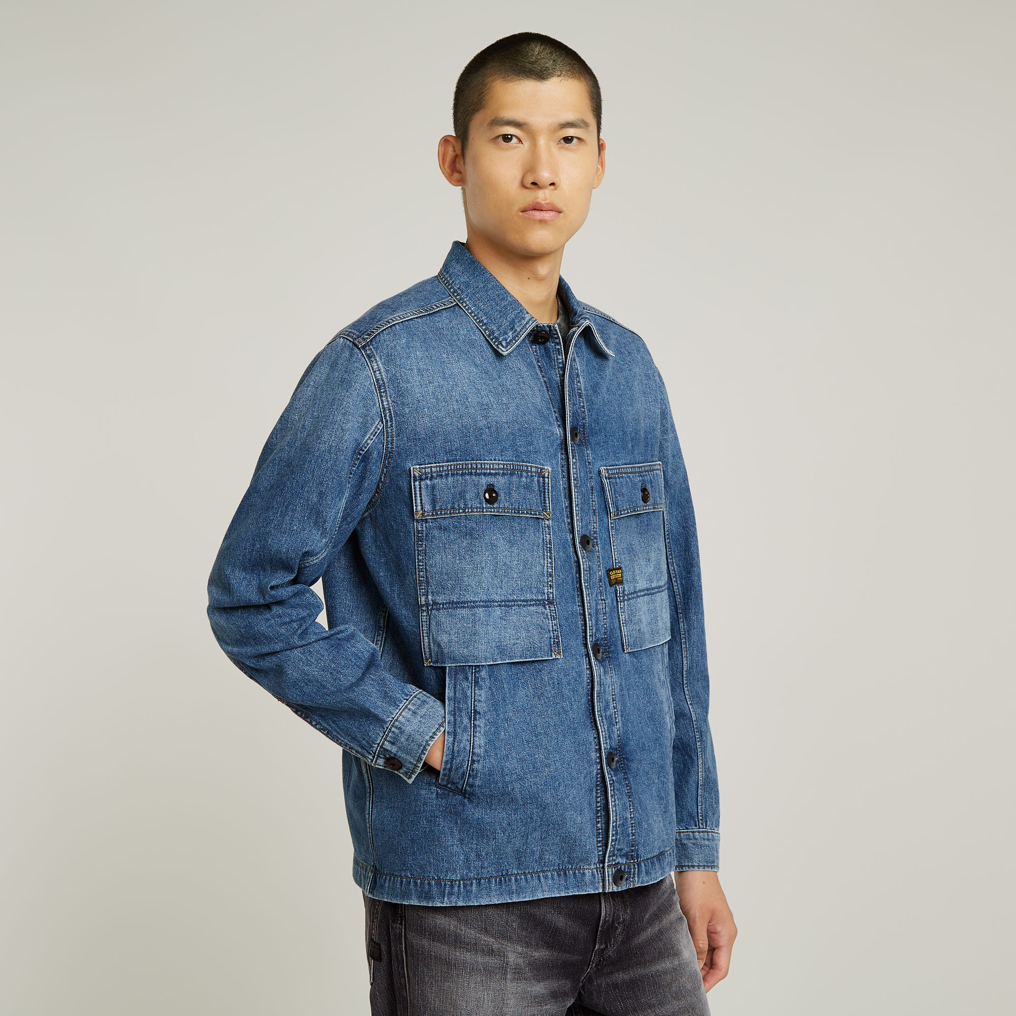 G-Star RAW Mosa Overshirt Midden blauw Heren