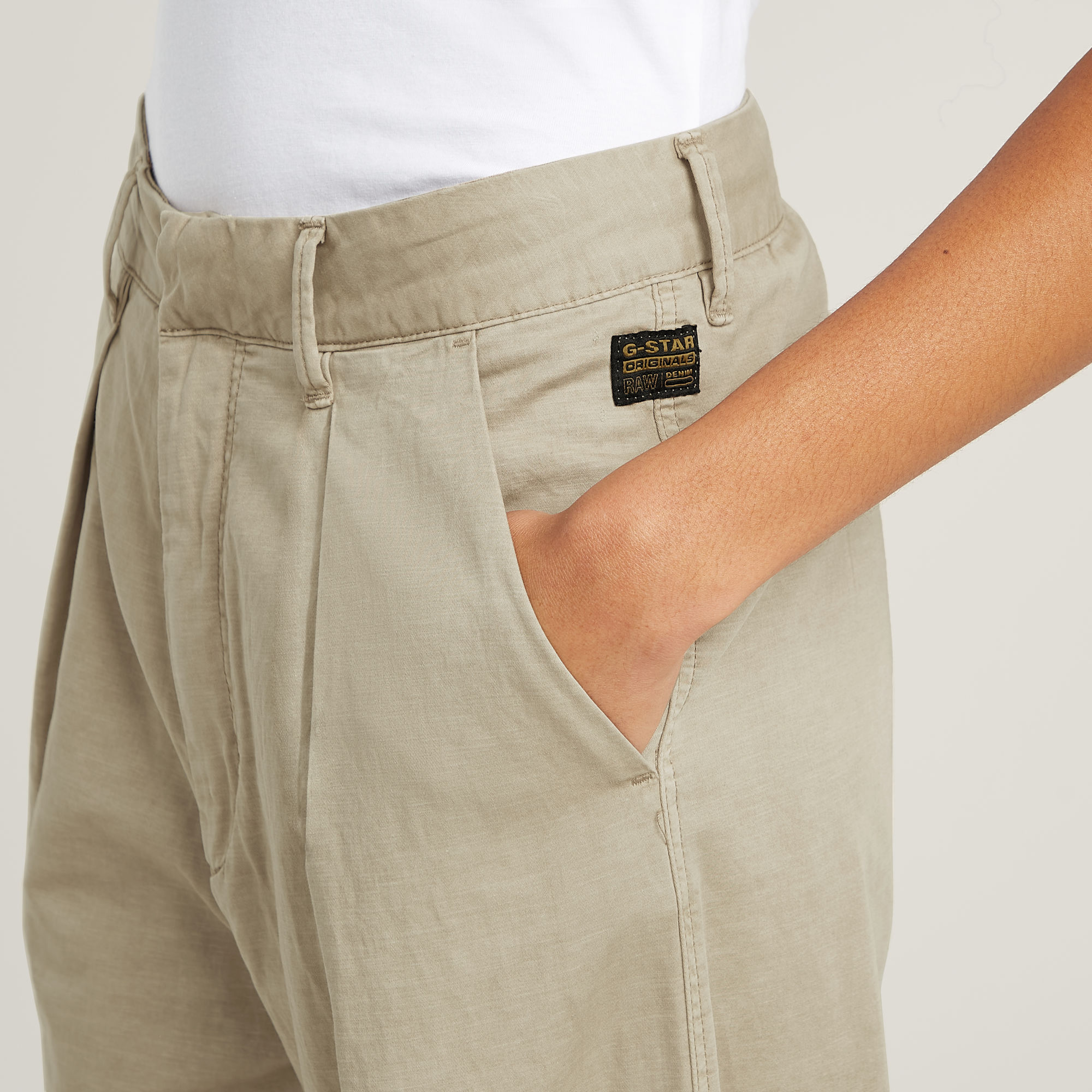 G-Star RAW Fluid Wide Leg Broek Beige Dames