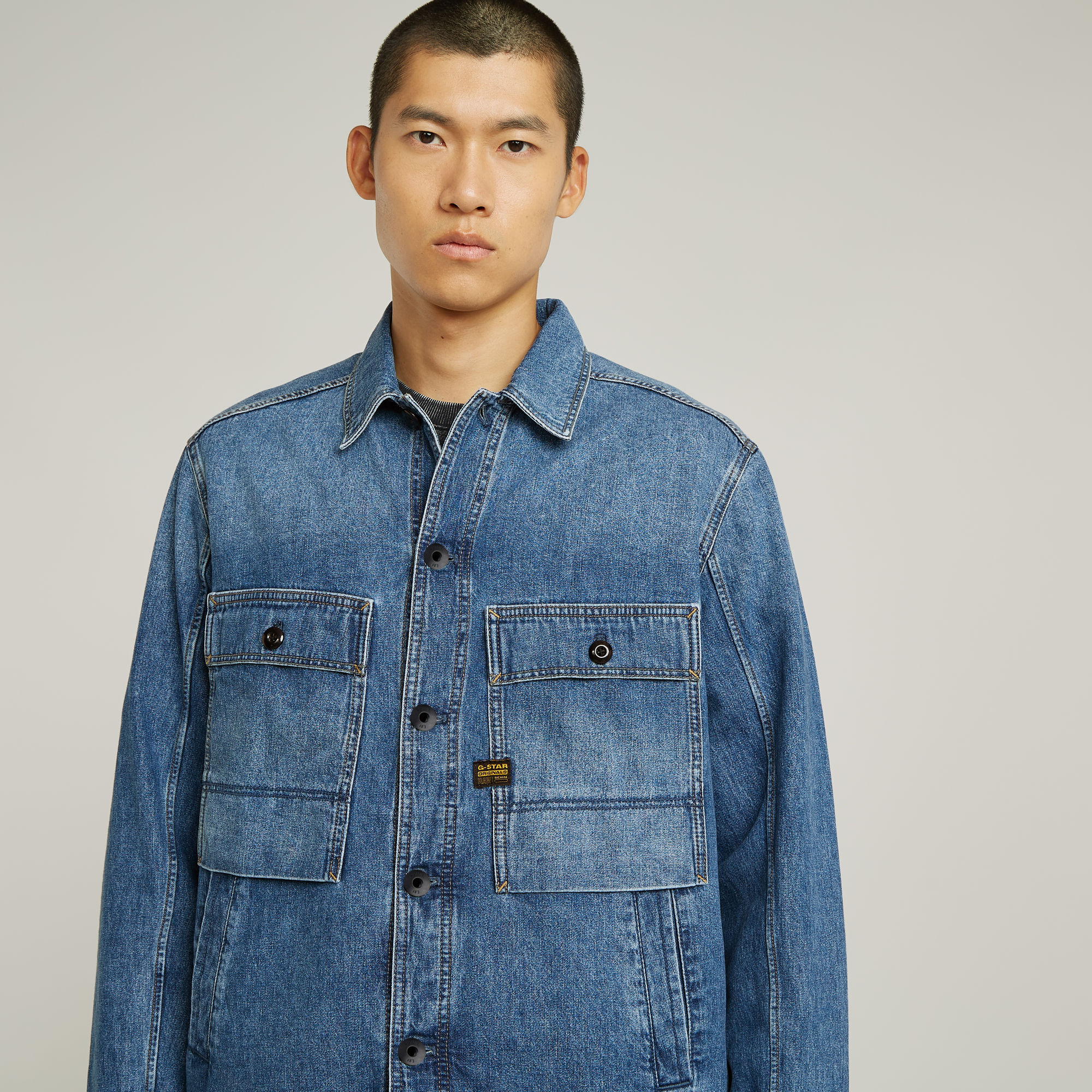 G-Star RAW Mosa Overshirt Midden blauw Heren