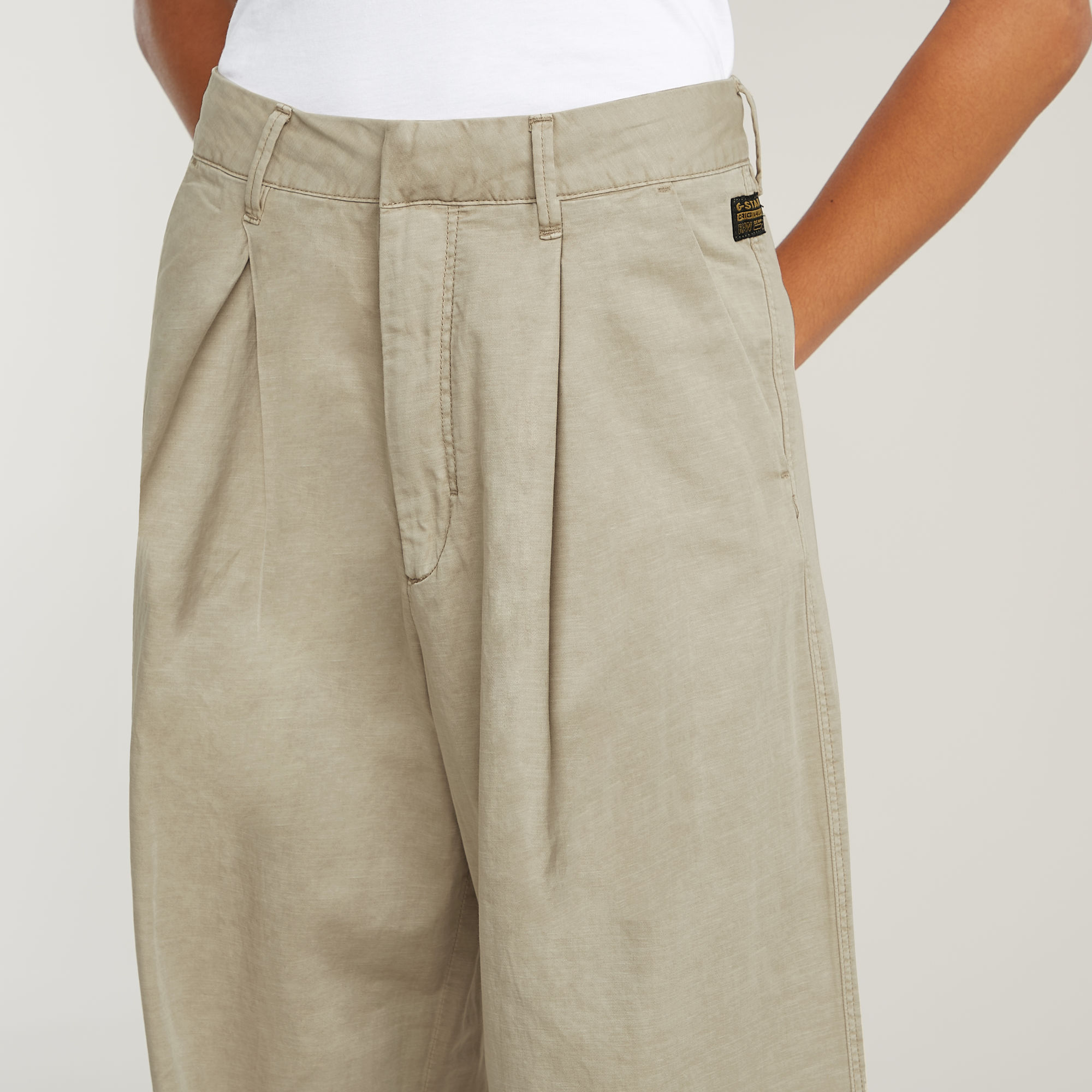 G-Star RAW Fluid Wide Leg Broek Beige Dames