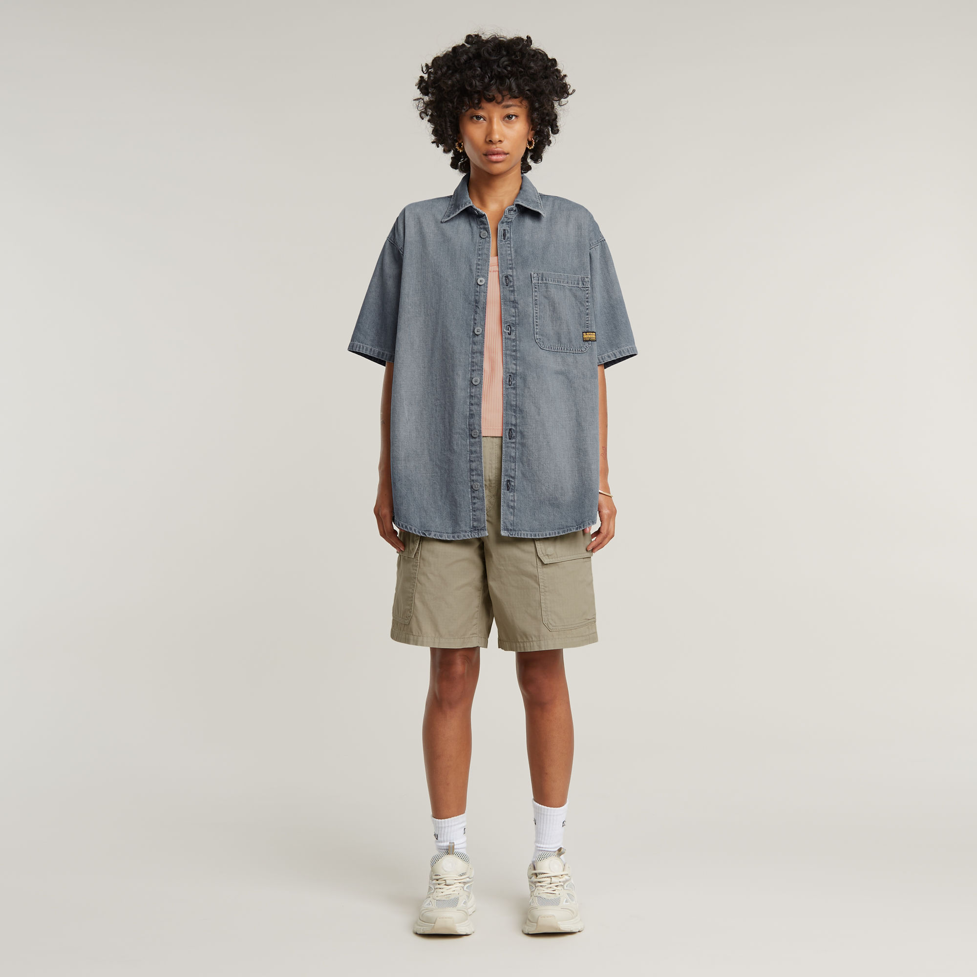 G-Star RAW Relaxed Shirt Midden blauw Dames