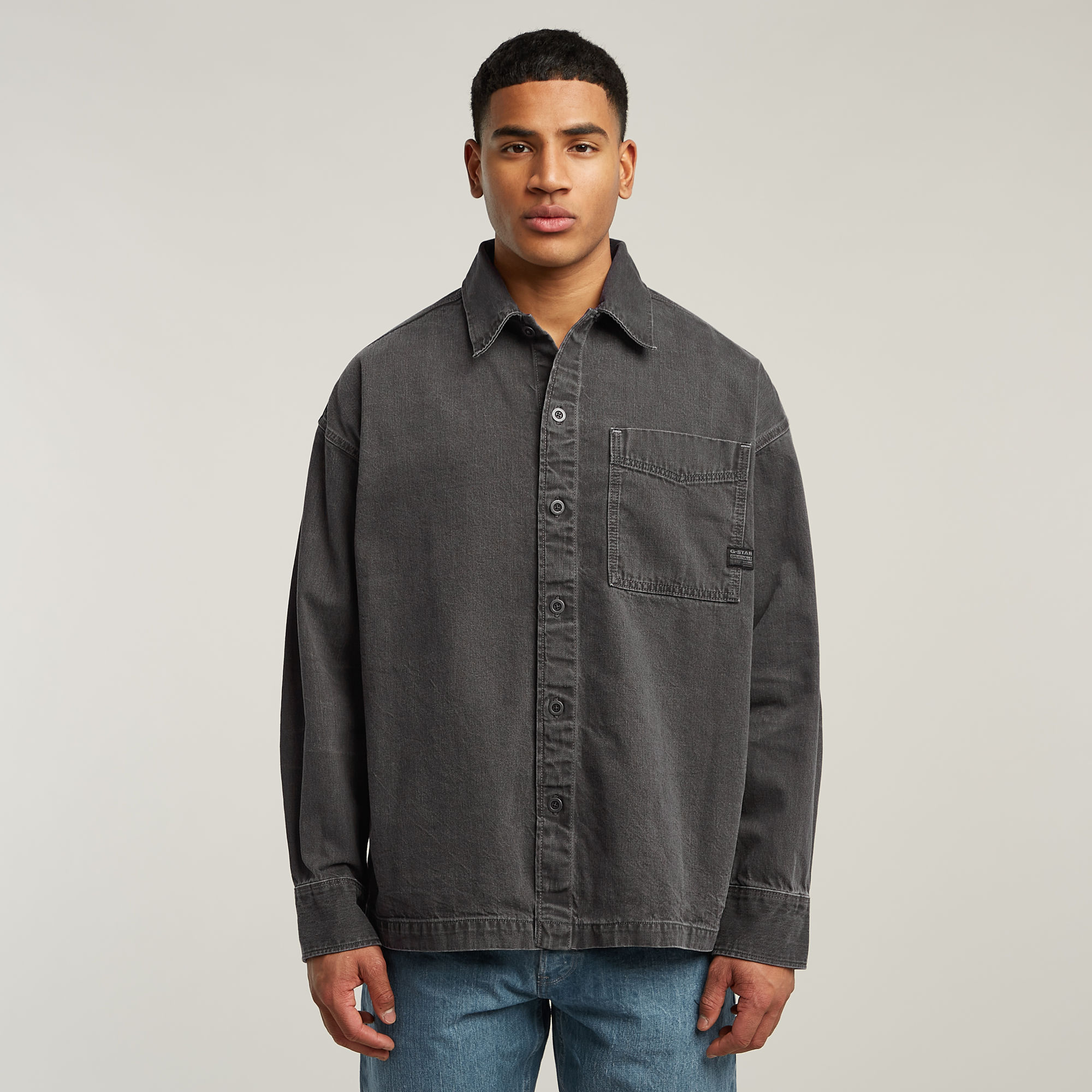 

Boxy Fit Shirt - Grey - Men