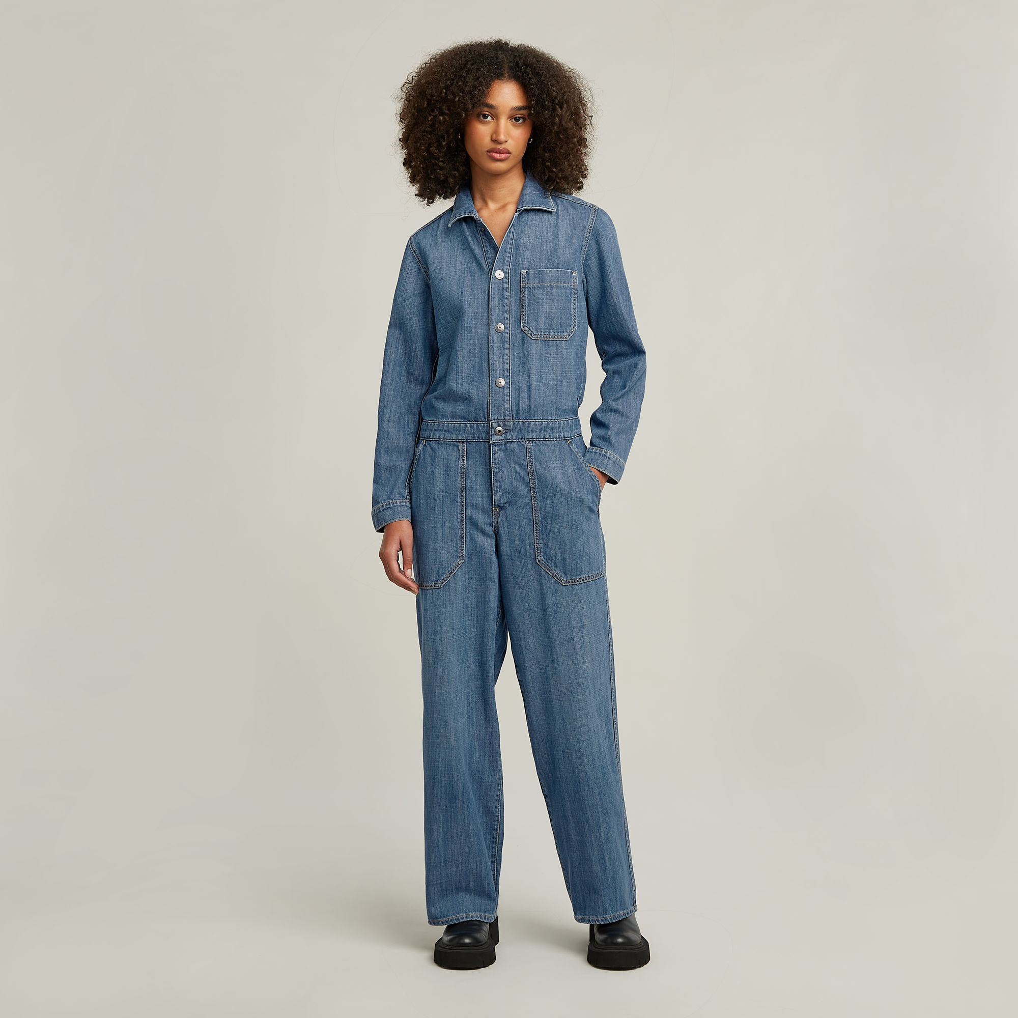 

1 Pocket Overall - Medium blue - Women