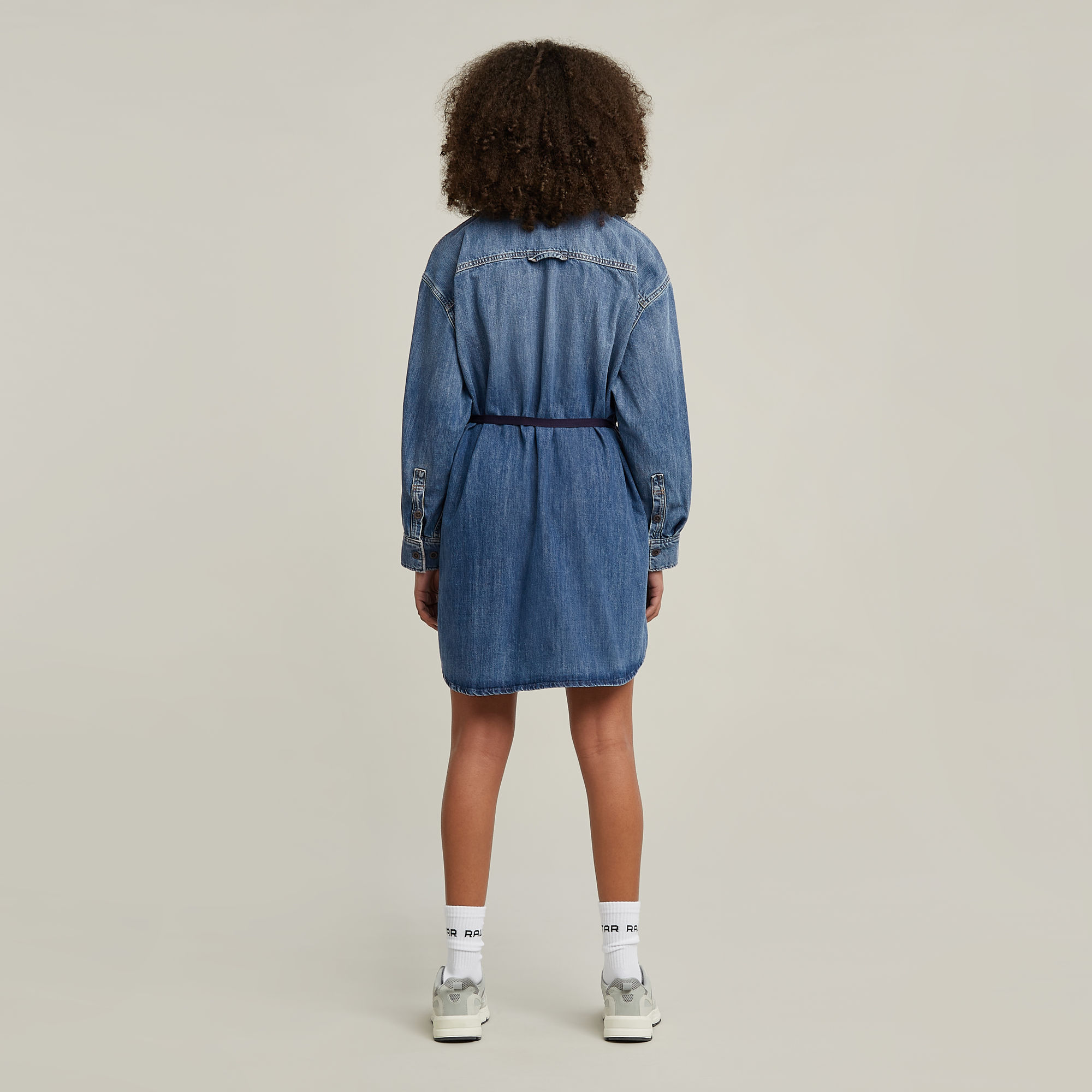 G-Star RAW Belted Oversized Spijkerjurk Midden blauw Dames