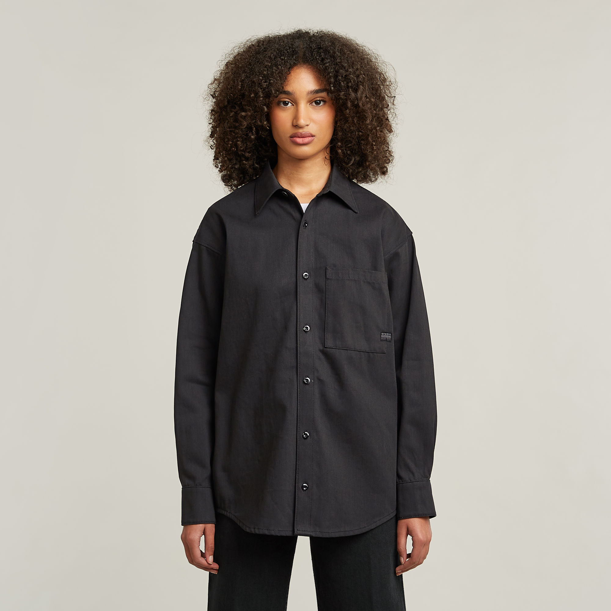 

Relaxed Overshirt - Dark blue - Women