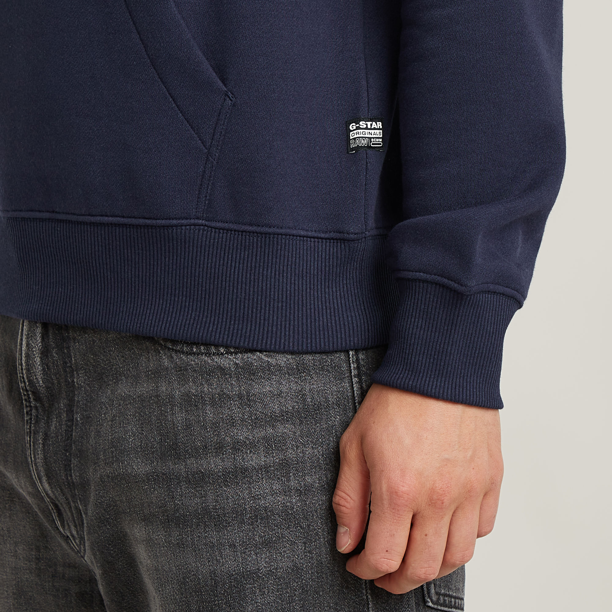 G-Star RAW Originals Logo Hoodie Donkerblauw Heren