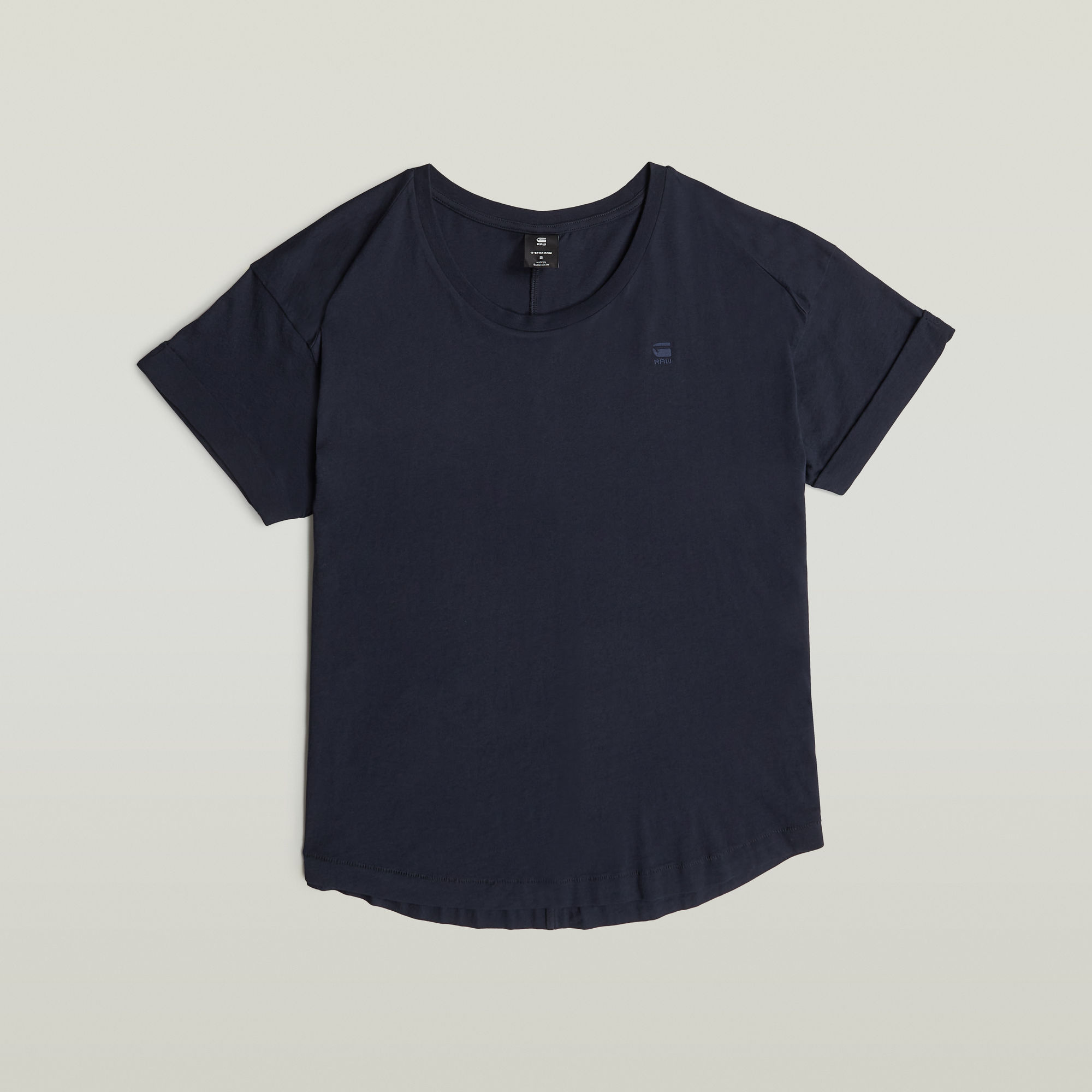 G-Star RAW Rolled Up Sleeve Boyfriend Top Donkerblauw Dames