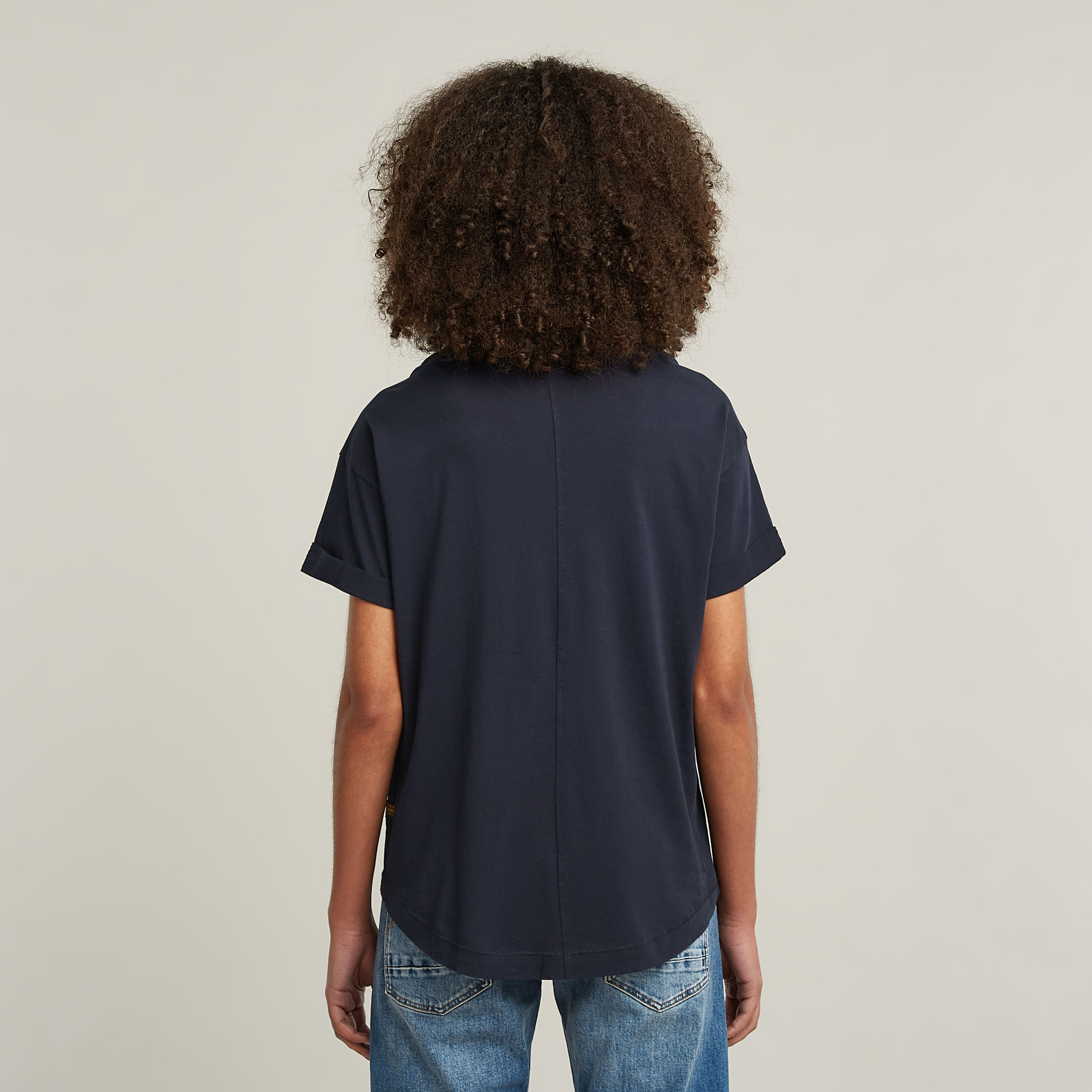 G-Star RAW Rolled Up Sleeve Boyfriend Top Donkerblauw Dames