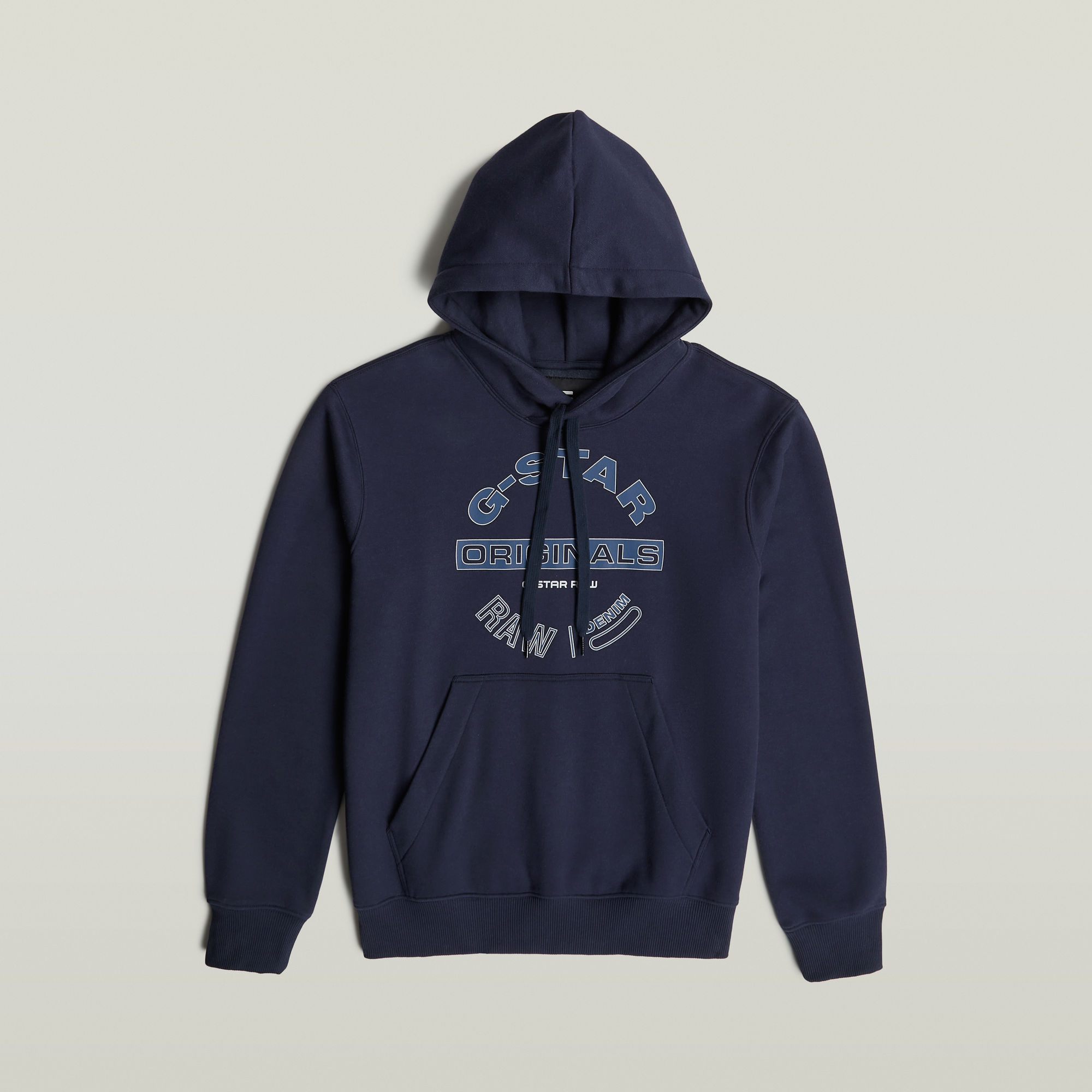 G-Star RAW Originals Logo Hoodie Donkerblauw Heren