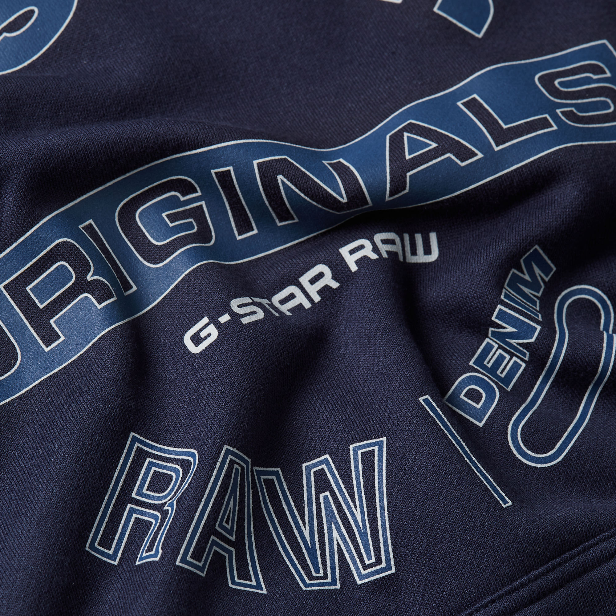 G-Star RAW Originals Logo Hoodie Donkerblauw Heren