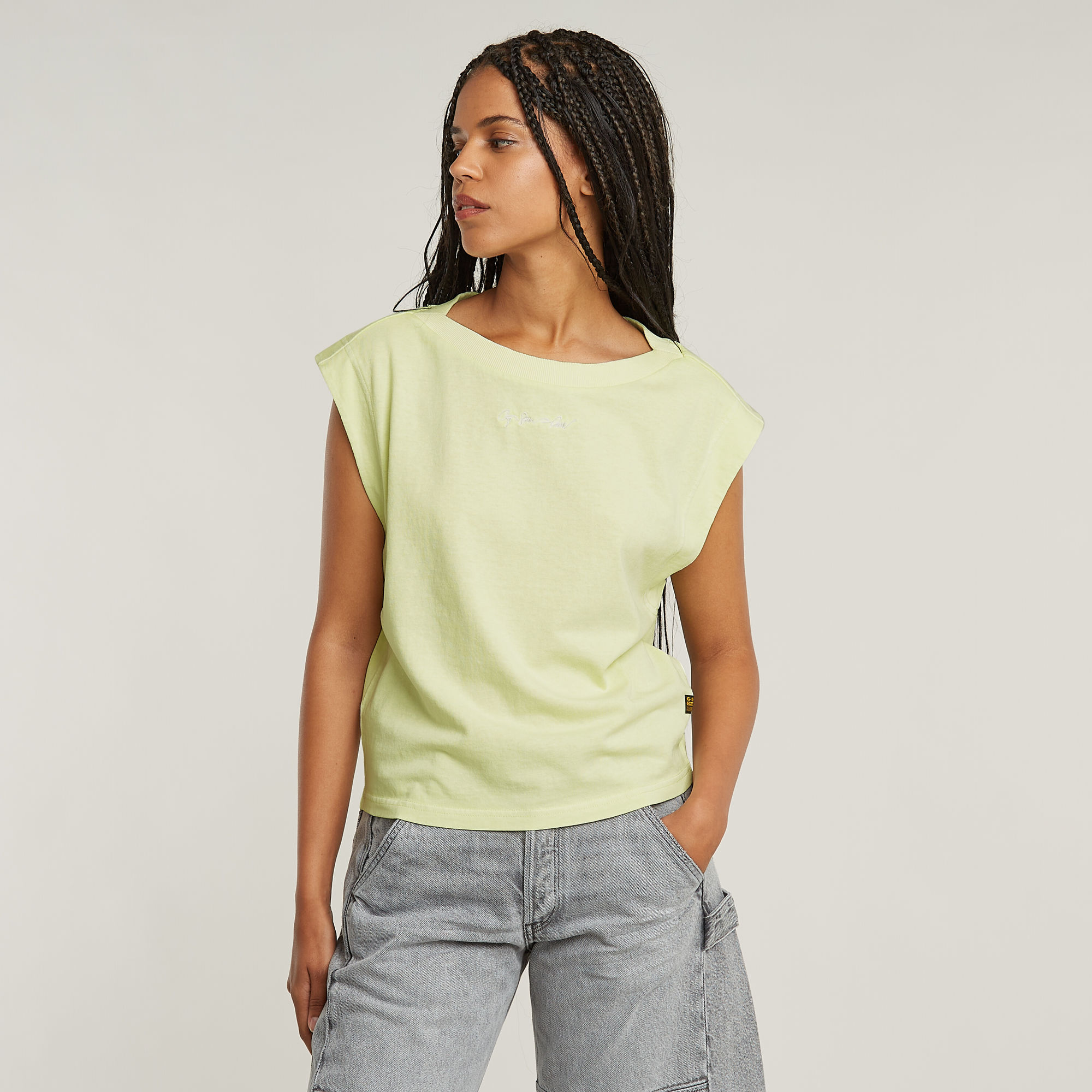 G-Star RAW Mini G-Script Logo T-shirt Groen Dames